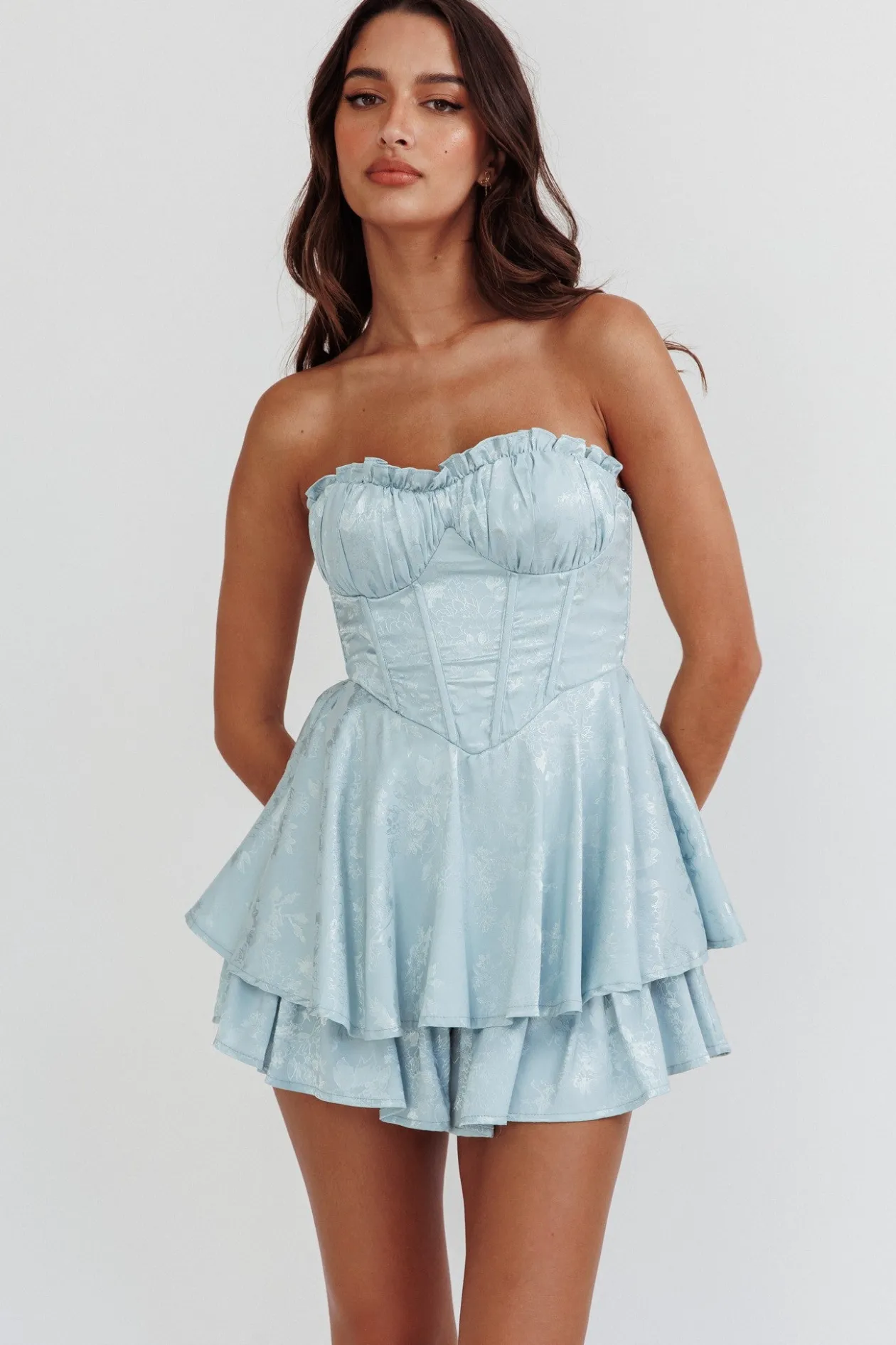 Lorena Strapless Romper Dress