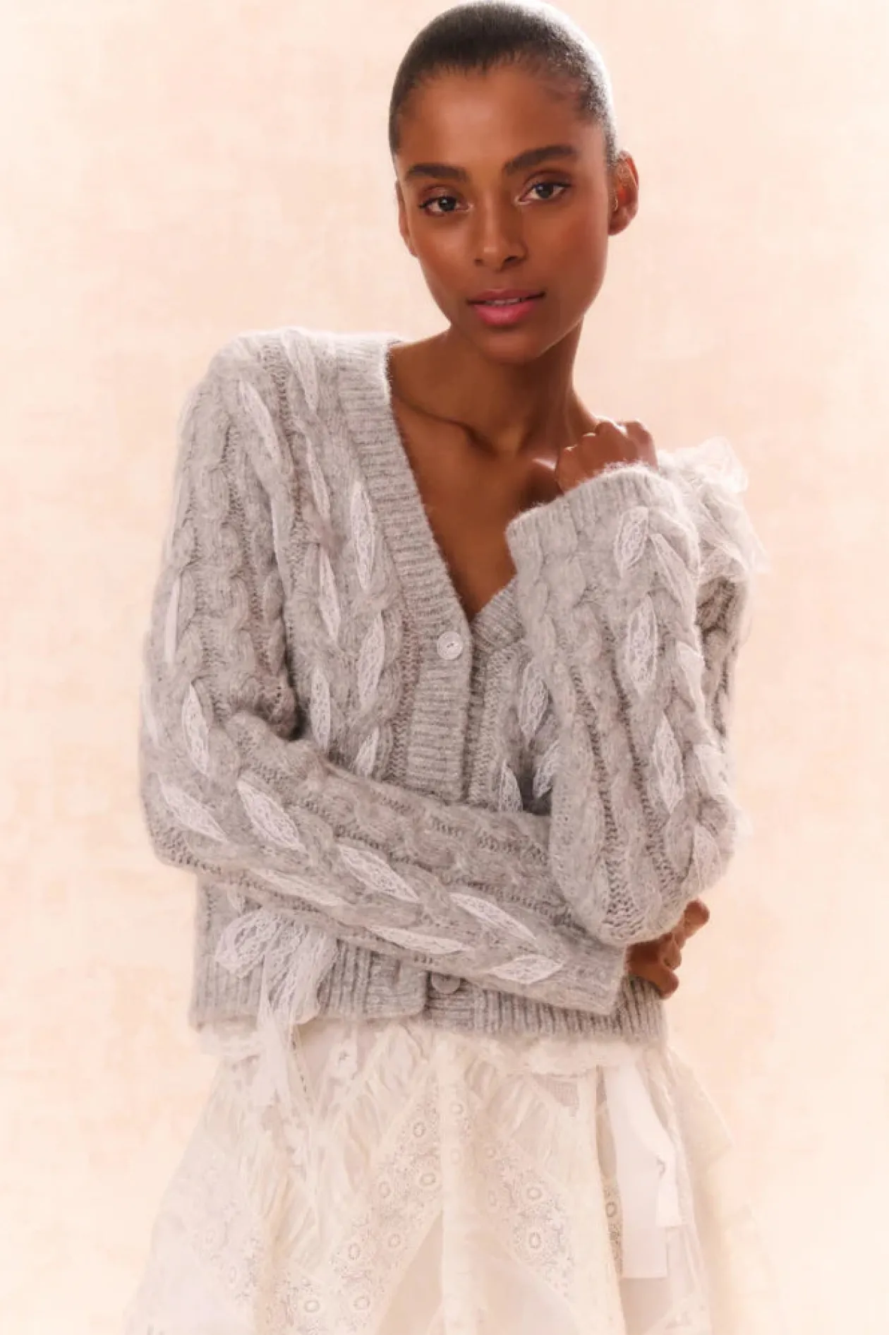 Louella Cardigan in Silver Mist