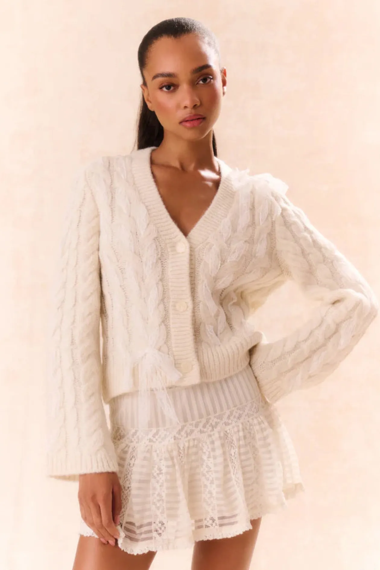 Louella Cardigan in Snow