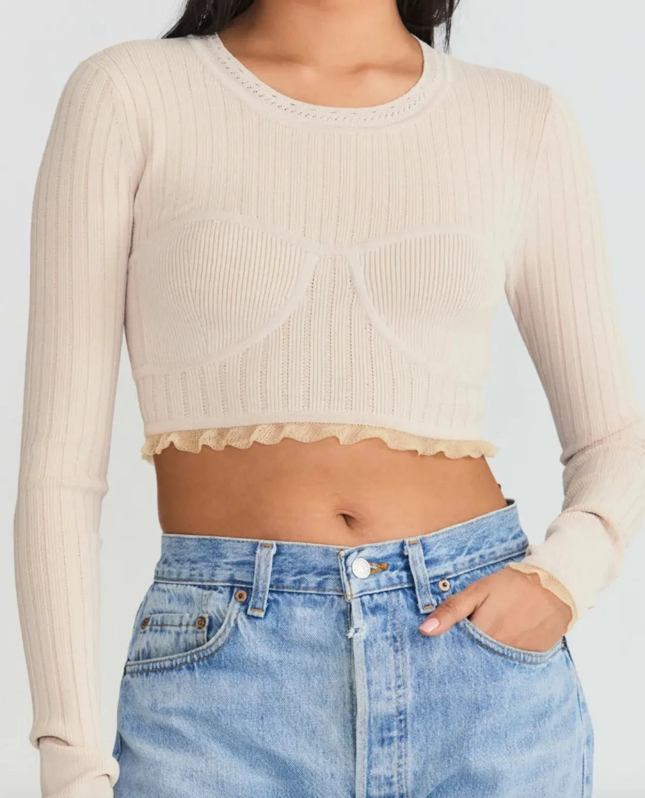 Loveshackfancy Amandine Crop Pullover