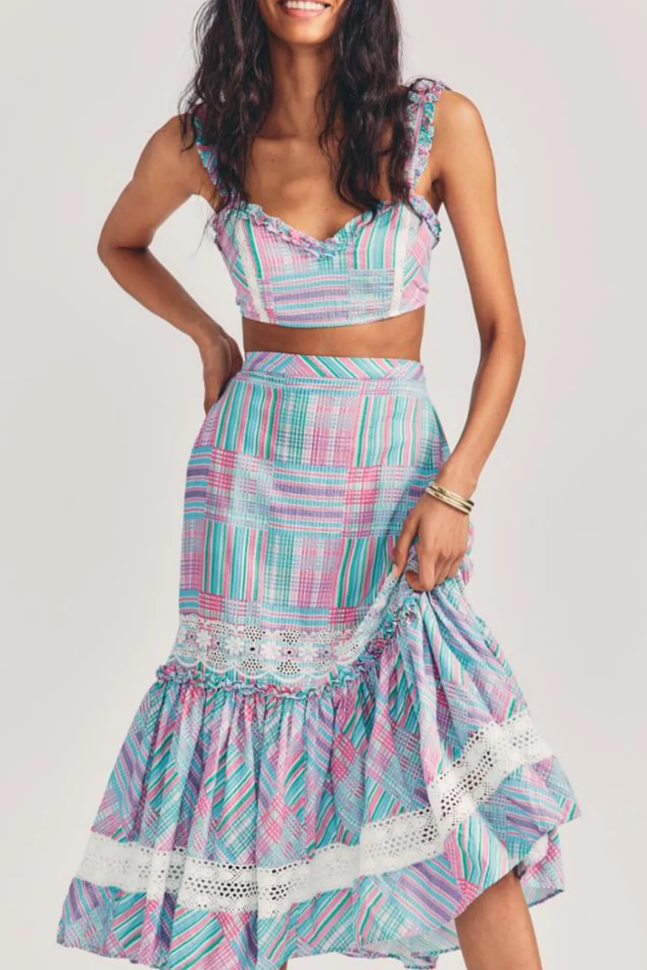 Loveshackfancy Arla Skirt in Candyland Multi