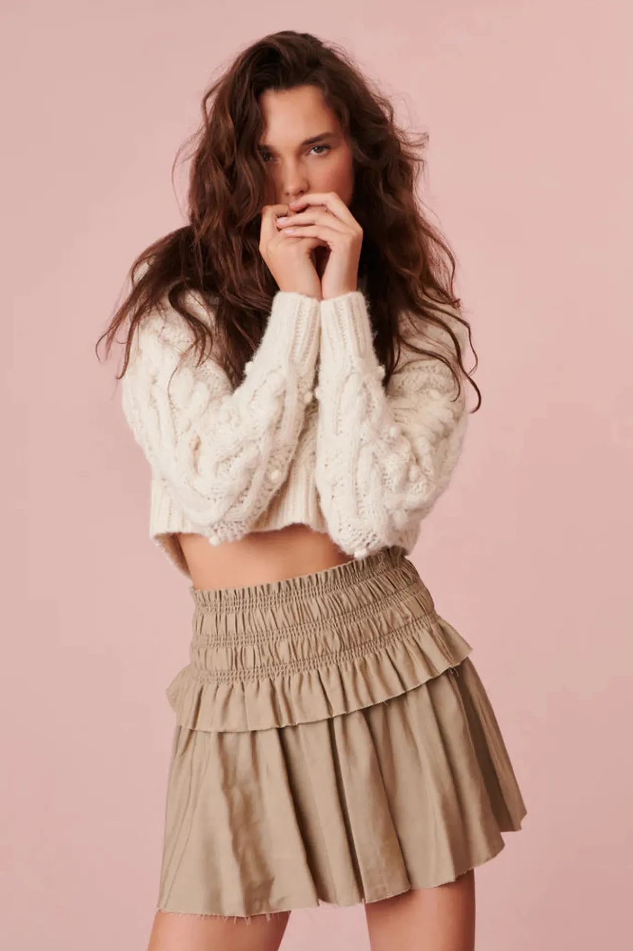 Loveshackfancy Bradfield Skirt in Elmwood Green