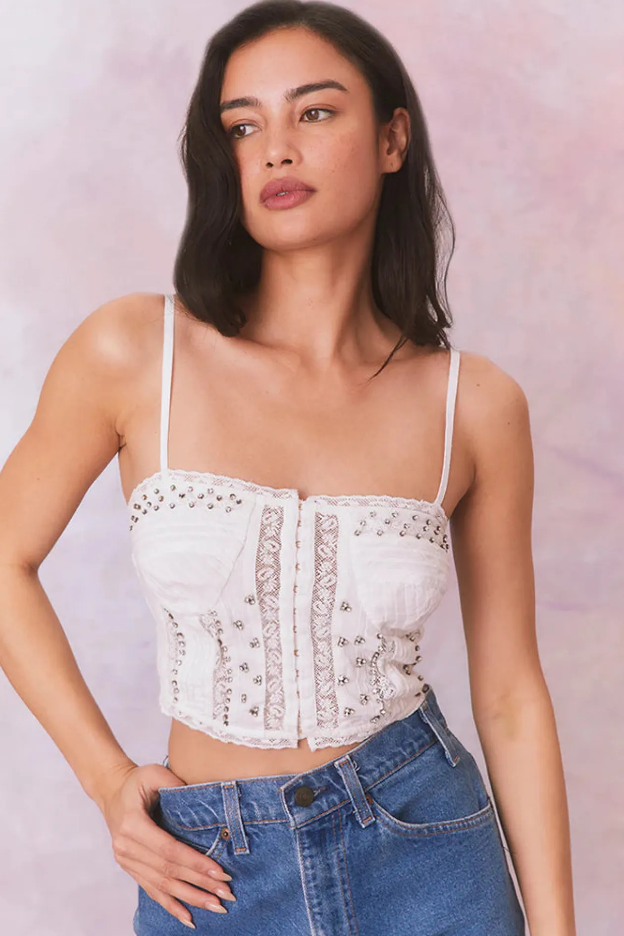 Loveshackfancy Embellished Rosabella Top