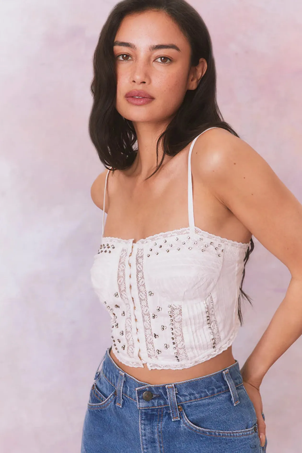 Loveshackfancy Embellished Rosabella Top