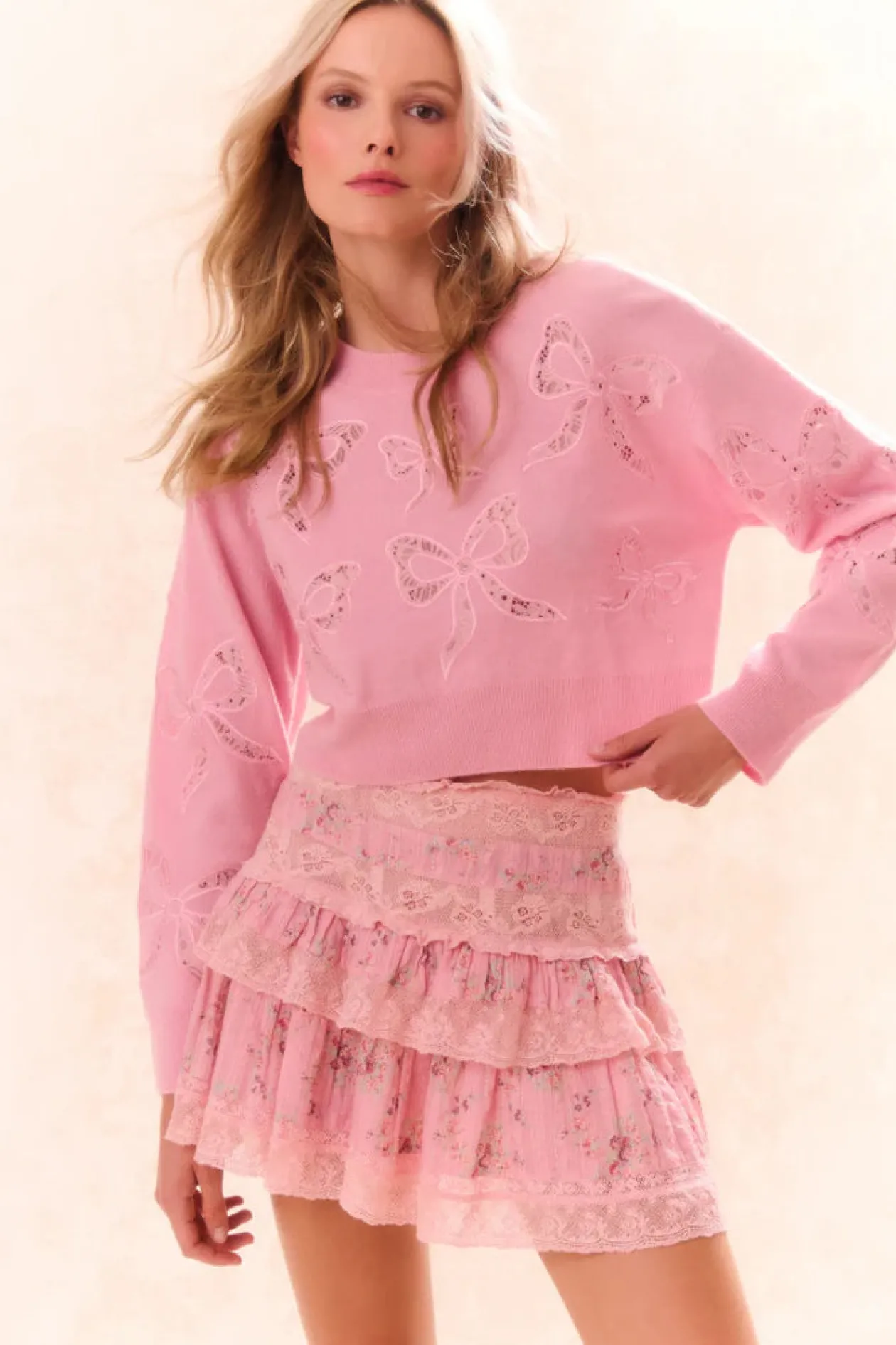 Loveshackfancy Moyer Cotton Floral Mini Skirt