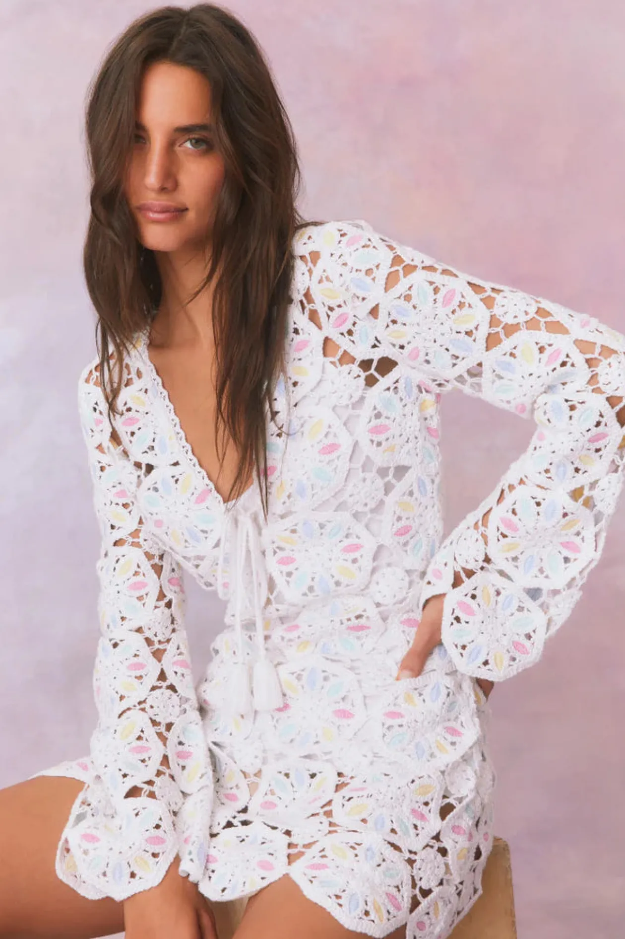 Loveshackfancy Poemes Dress in Garden Petals Multi