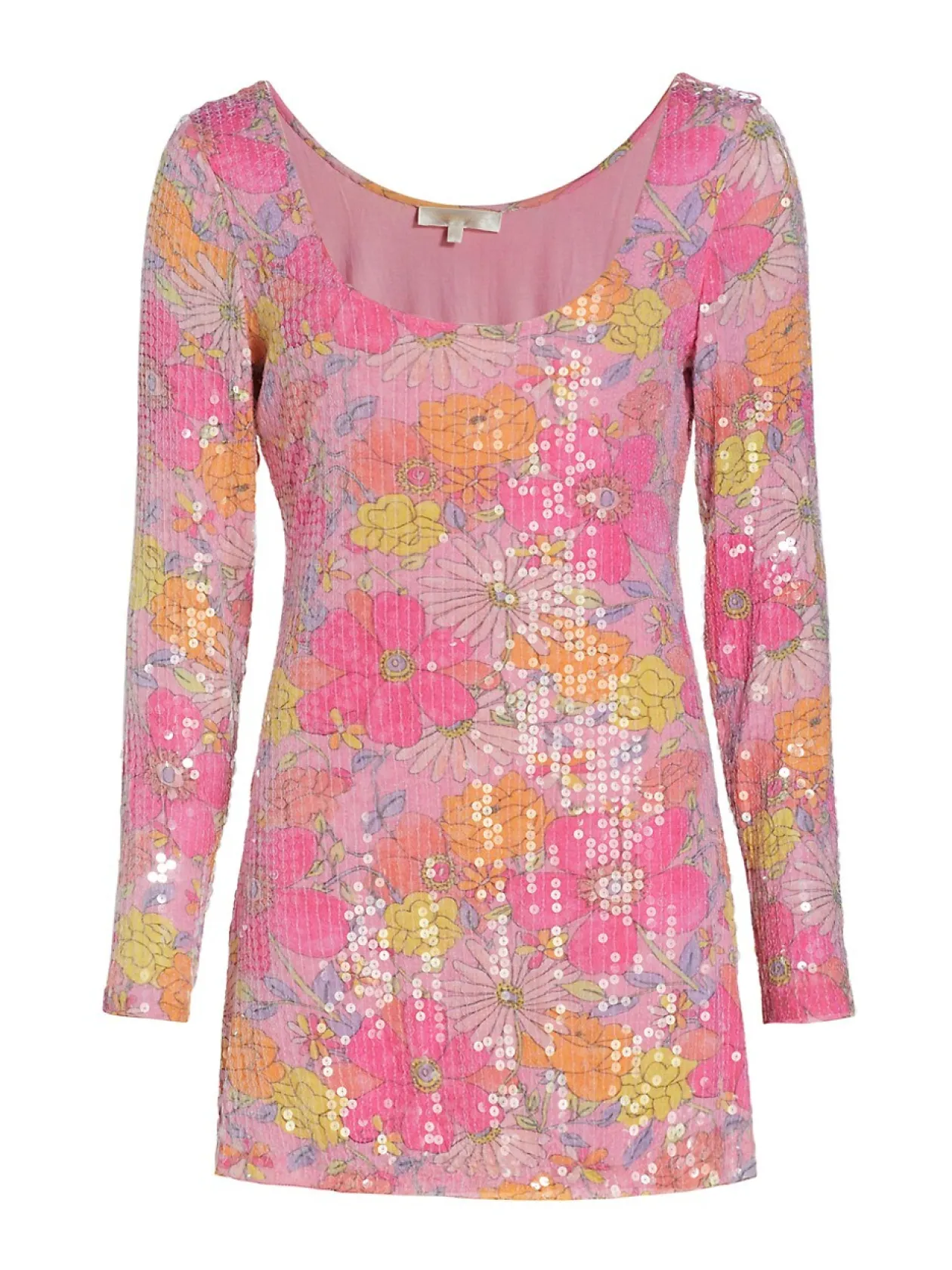 Loveshackfancy Rupert Sequined Floral Mini Dress