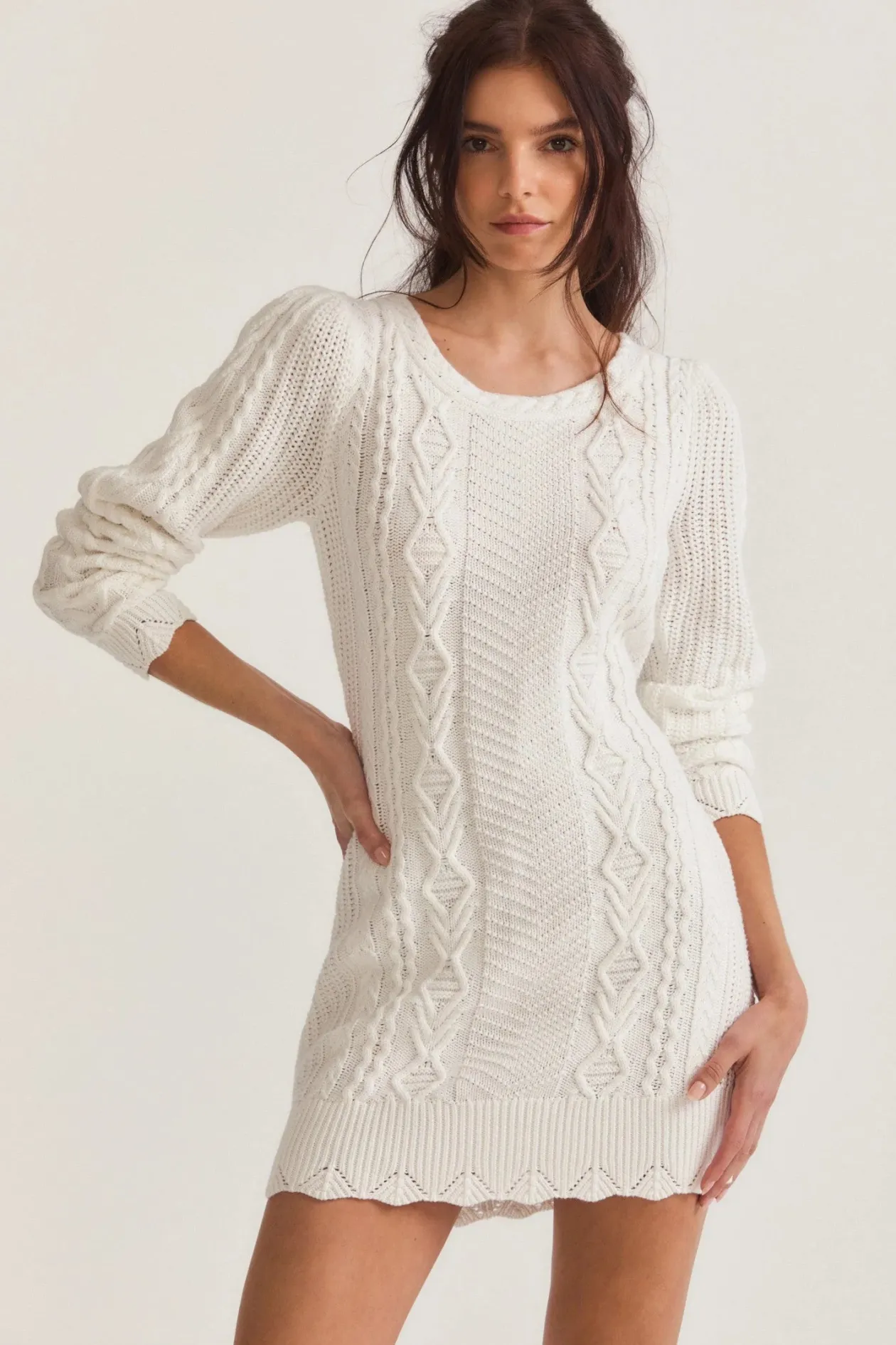 Loveshackfancy Simmonette Mini Dress in Cream