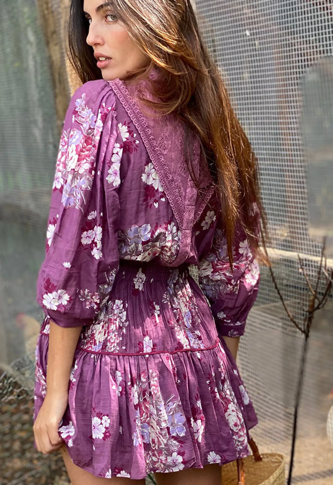 Loveshackfancy Viola Dress in Merlot Dusk