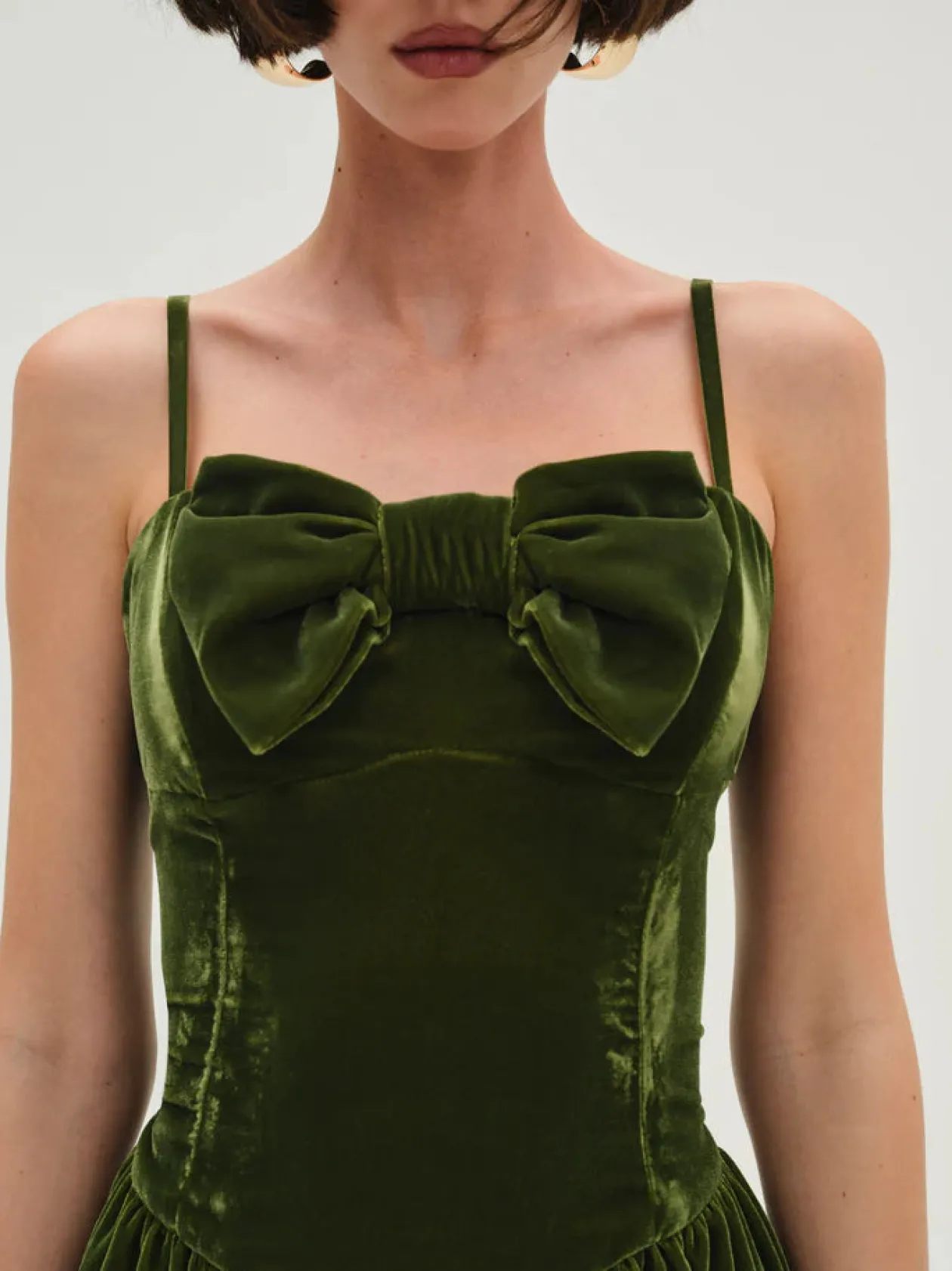 Martini Olive Velvet Mini Dress