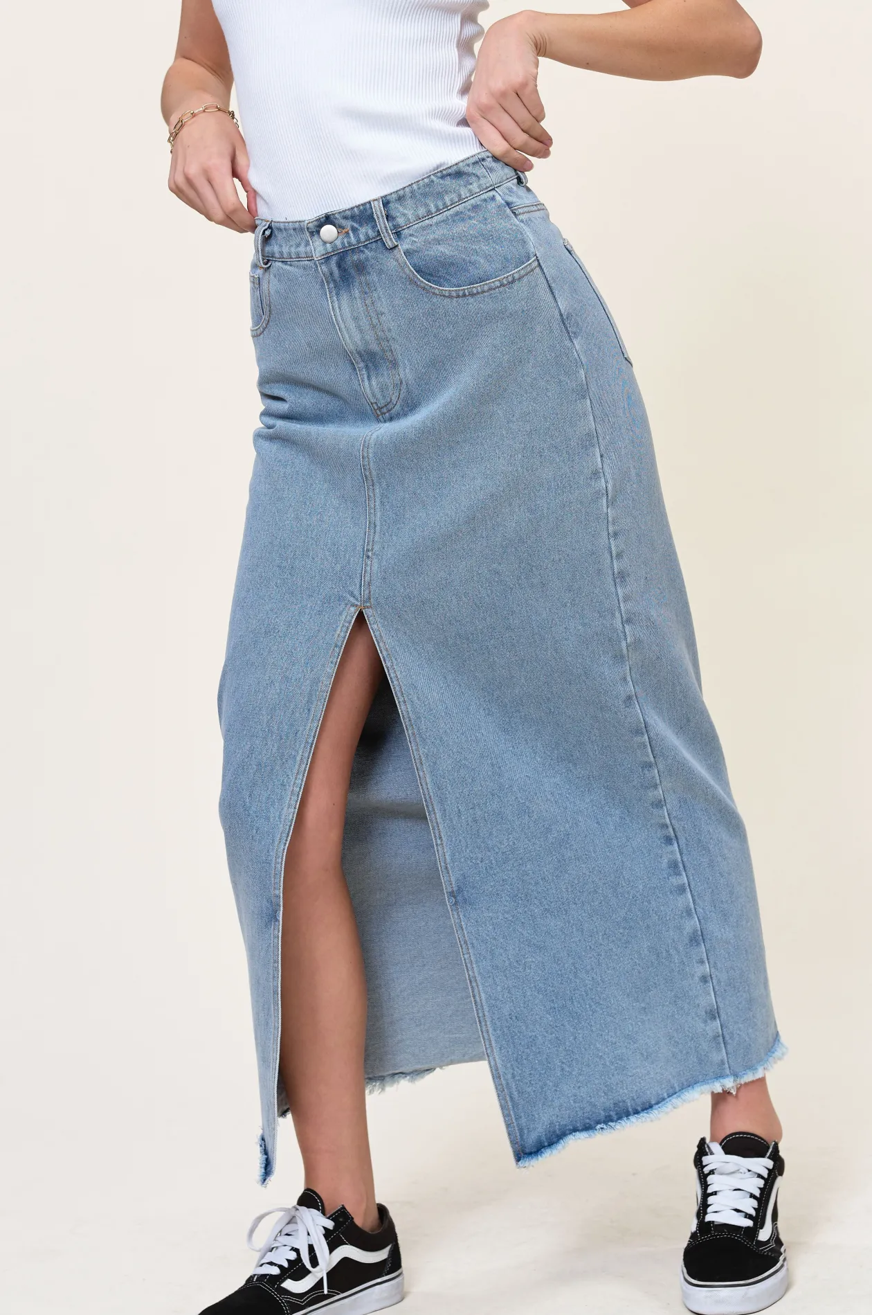 Mendoza Denim Midi Skirt