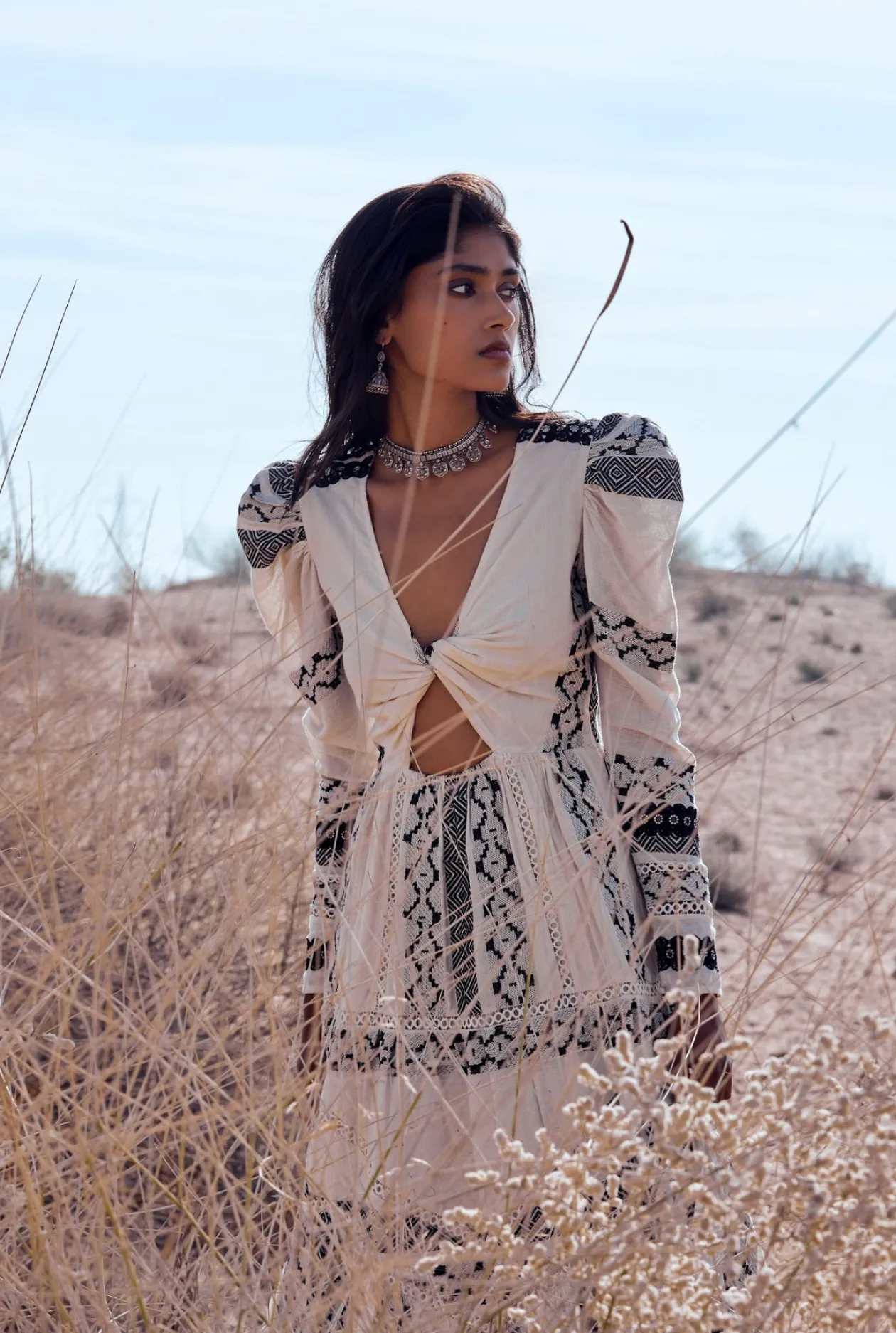 Moira Twisted Yoke Midi Dress