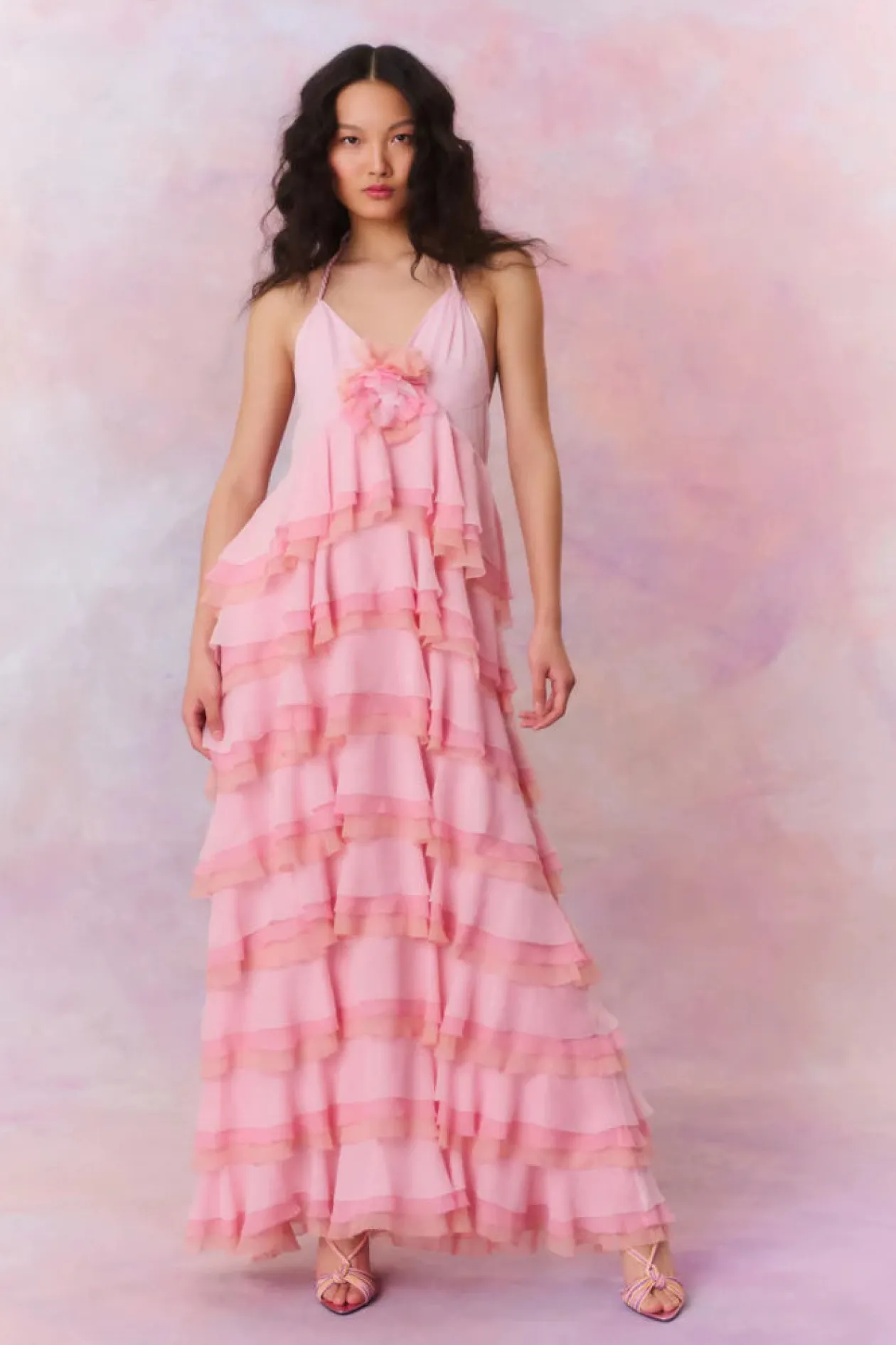 Monceau Halter Ruffle Dress