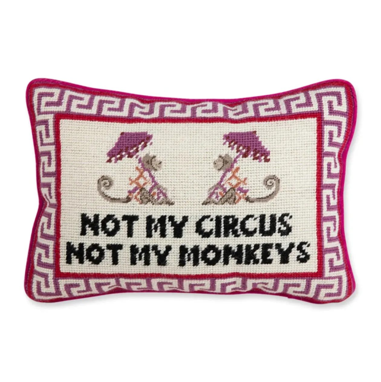 Not My Circus Needlepoint Pillow