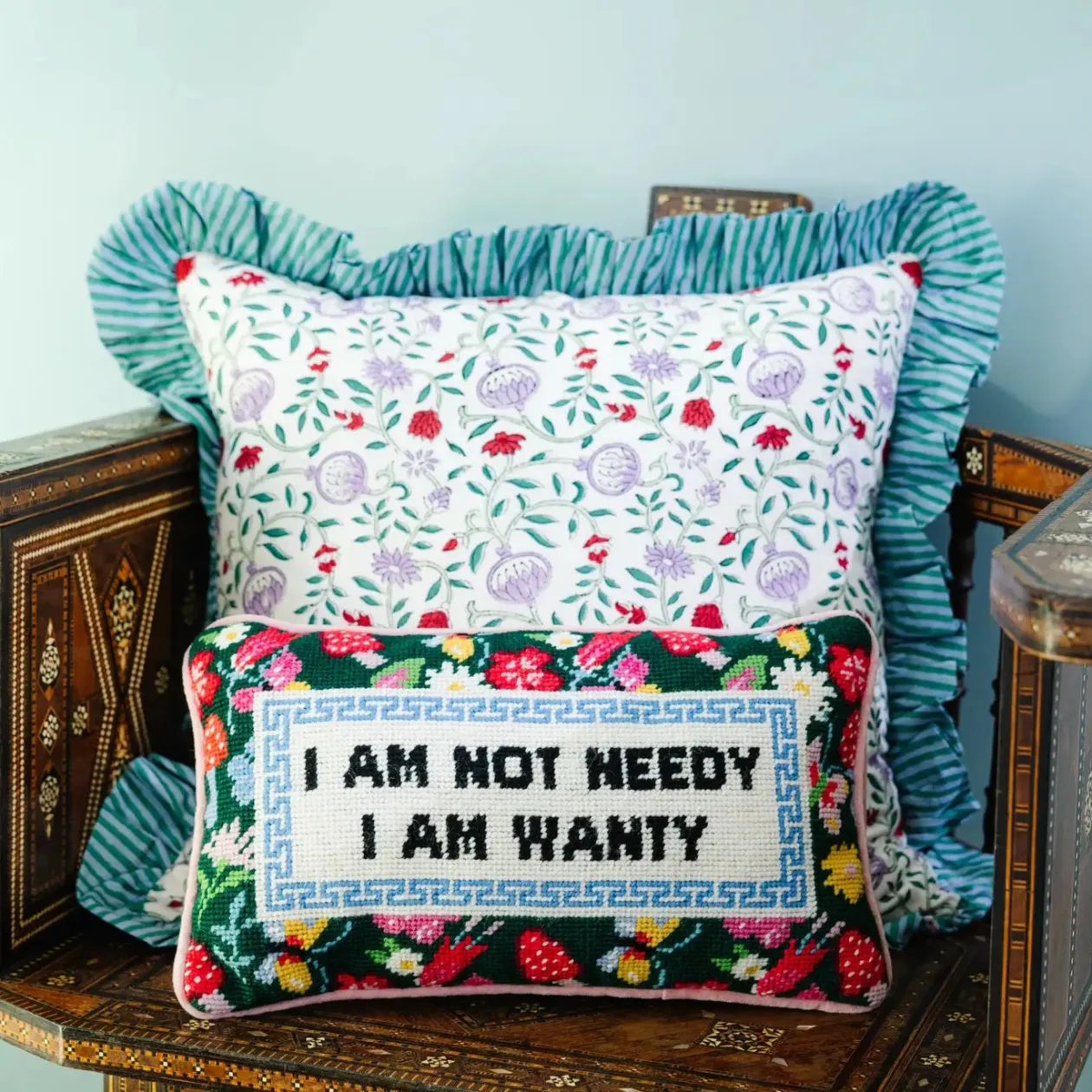not_needy_needlepoint_pil_3.webp Not Needy Needlepoint Pillow
