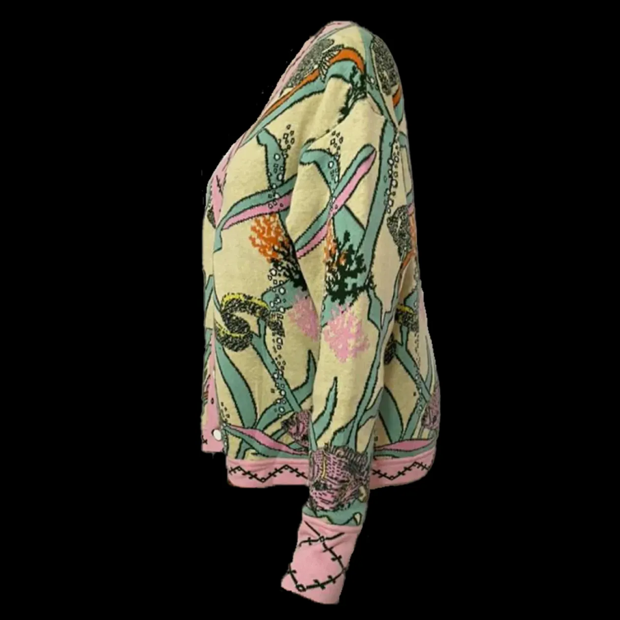 Oceanus Bonnie Cardigan in Yellow