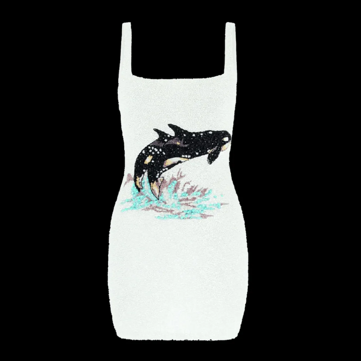 Oceanus Marina Embroidered Sequin White Mini Dress