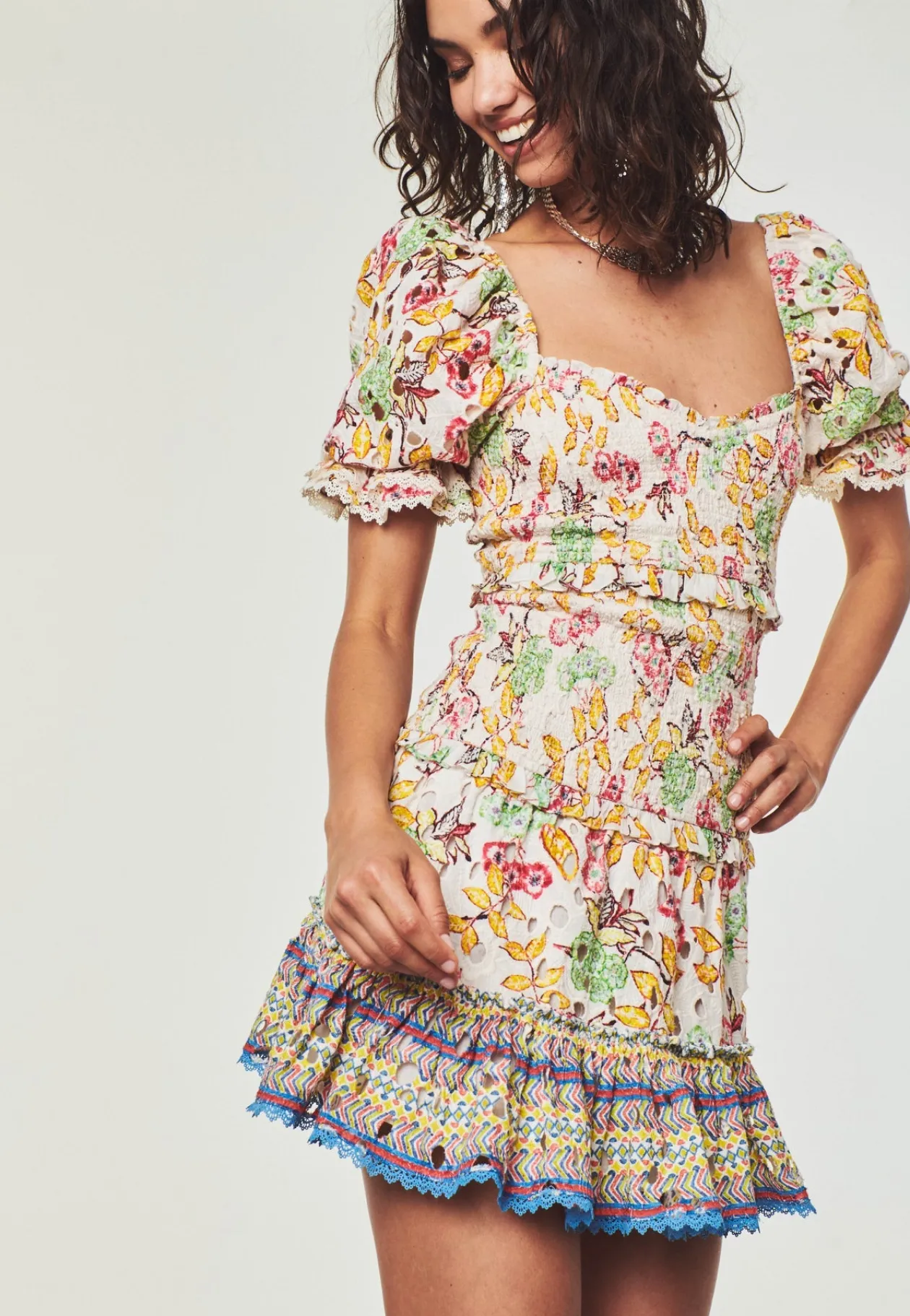 Off White Preet Schiffly Short Dress