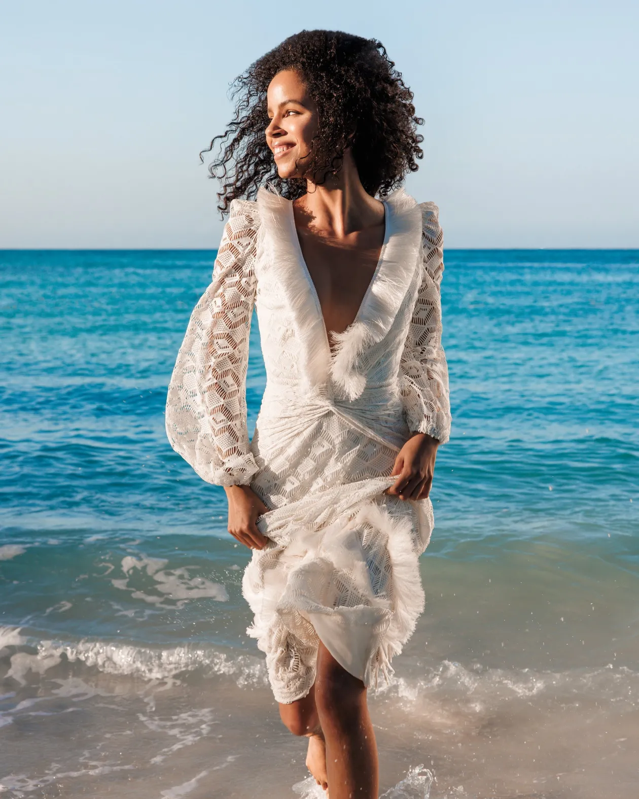 patbo_crochet_plunge_frin_3.webp PatBo Crochet Plunge Fringe Trim Maxi Dress