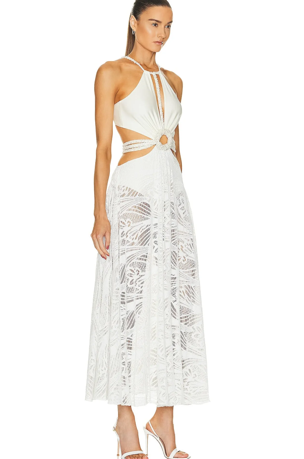 PatBo Pearl Beaded Beach Dress