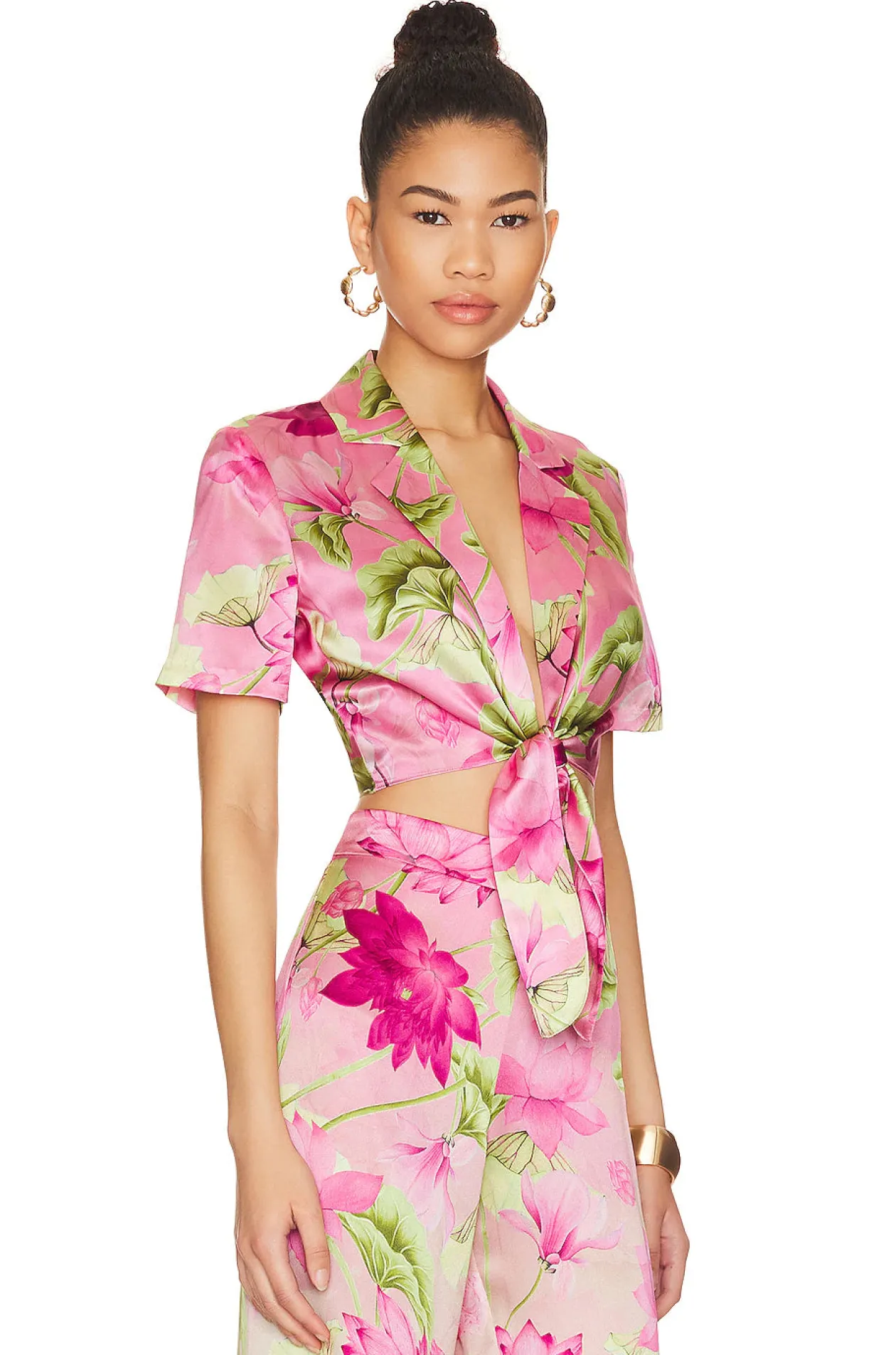 Ren Silk Top in Pink Lotus