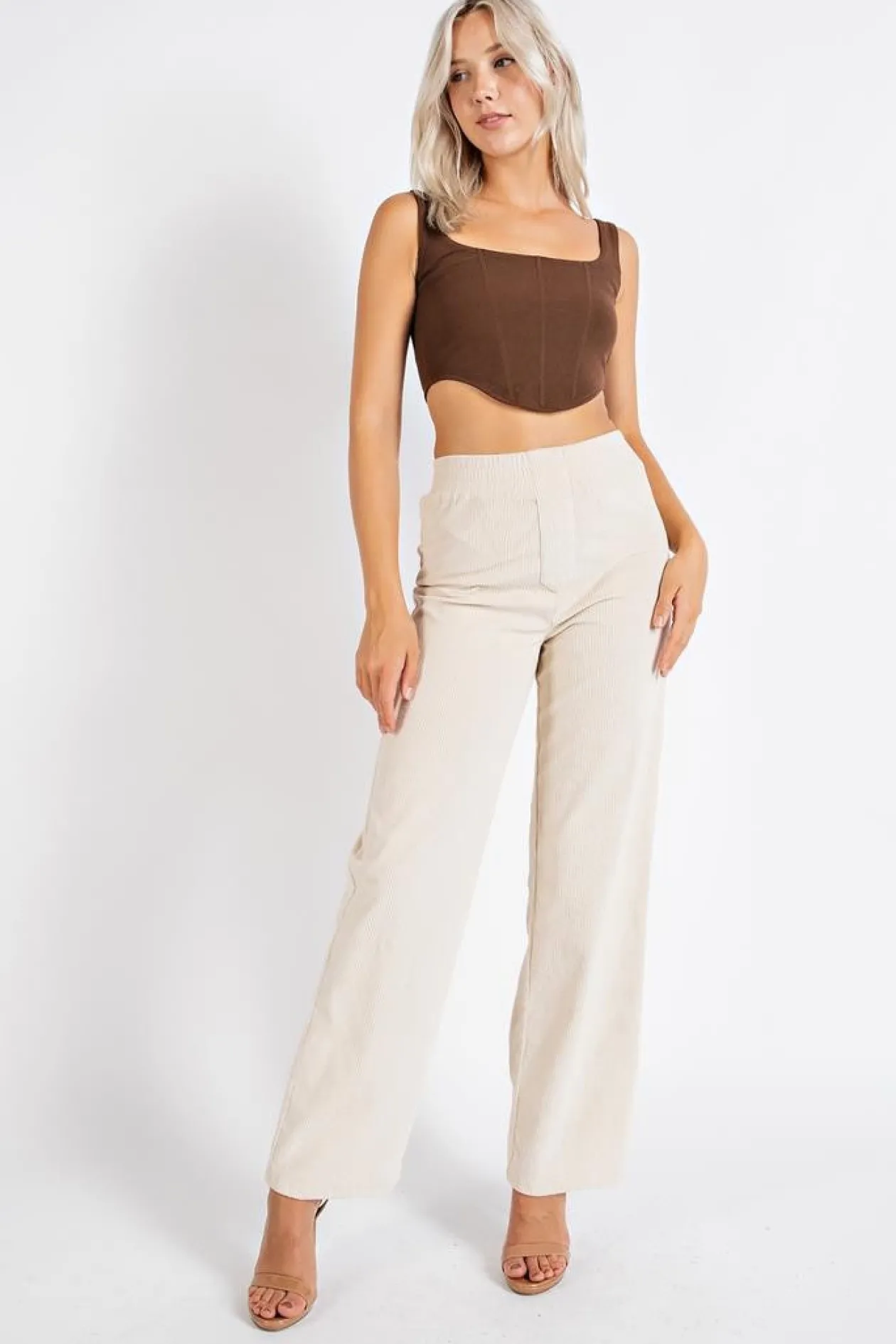 Rib Knit Corset Tank Top