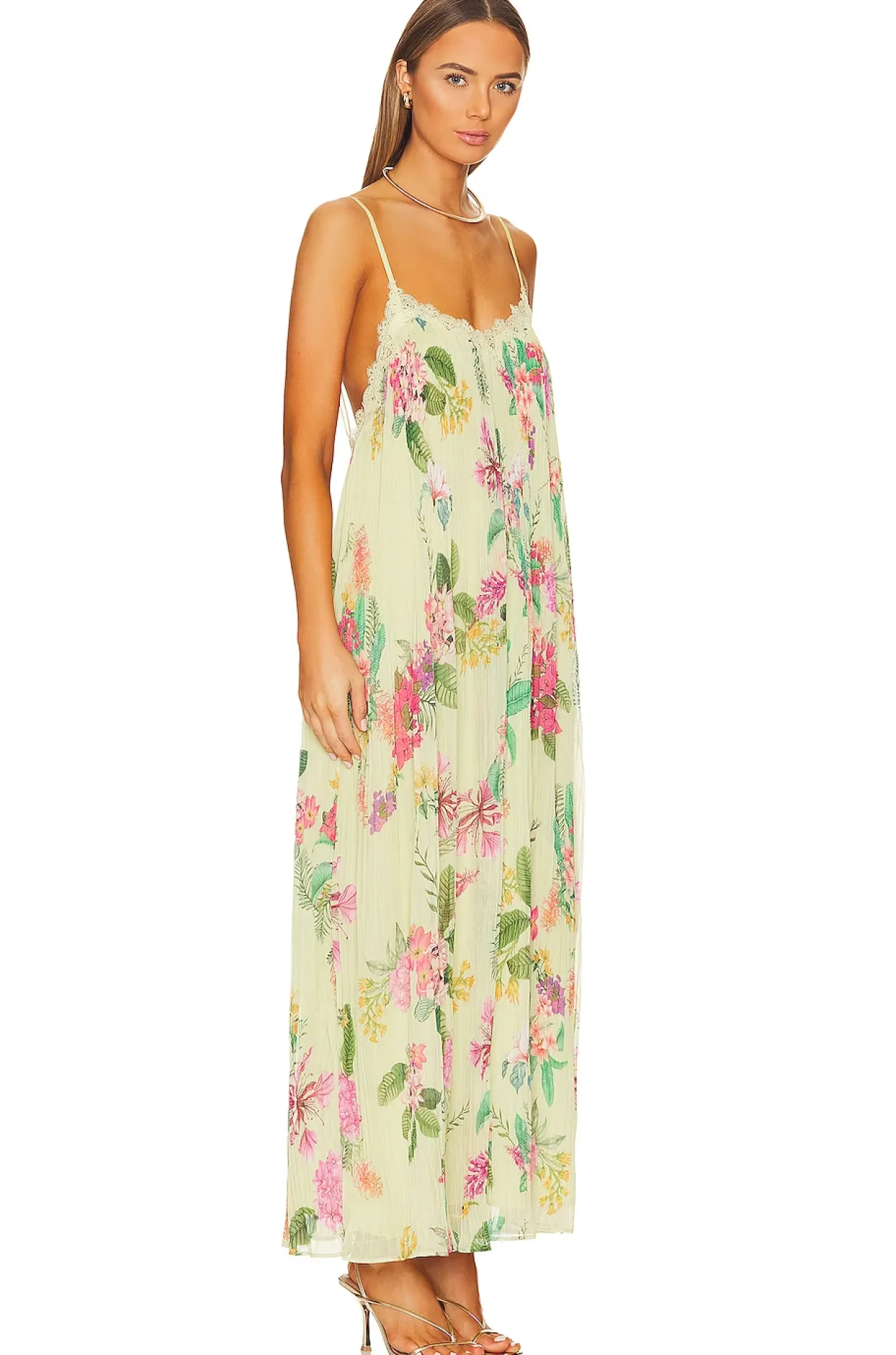 Rococo Sand Rue Maxi Dress in Lime Green
