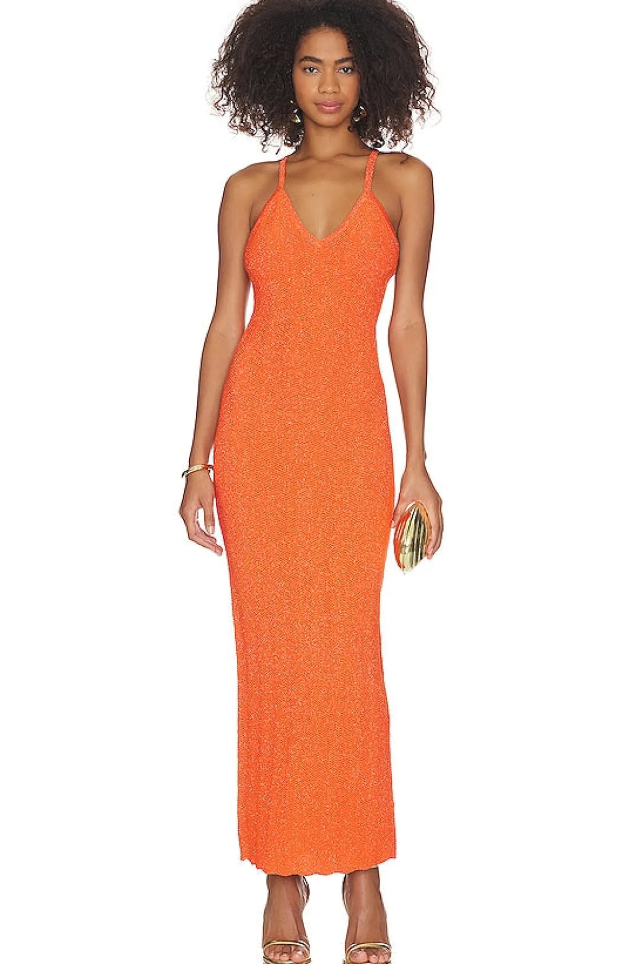 Ronny Kobo Daylann Knit Dress in Tangerine