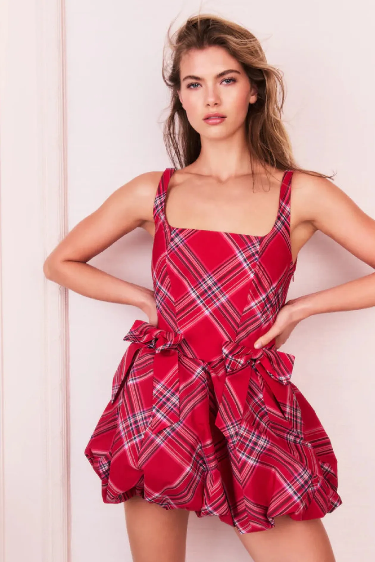 Ruelle Tartan Mini Bubble Dress
