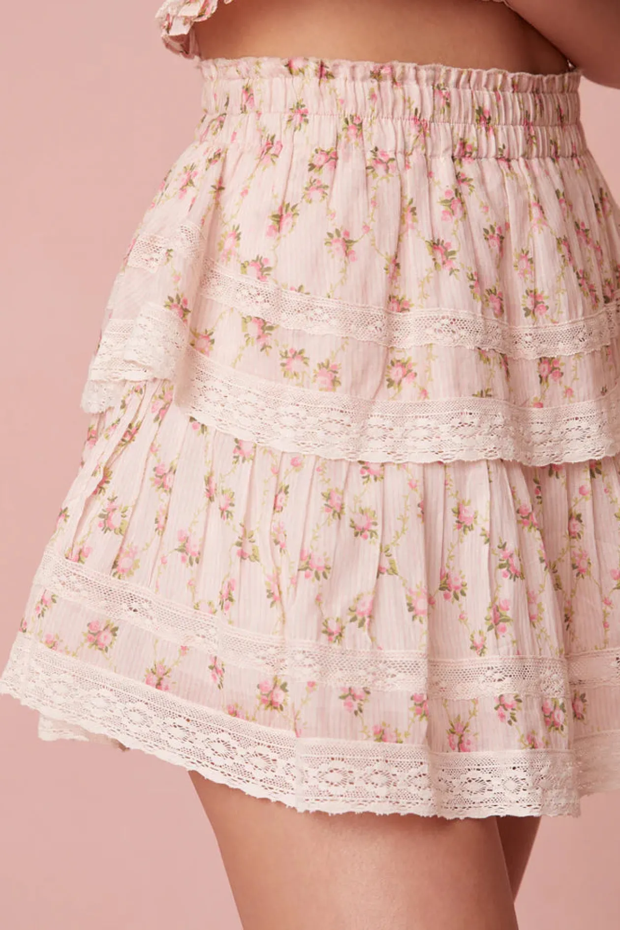 Ruffle Mini Skirt in Cherry Kisses