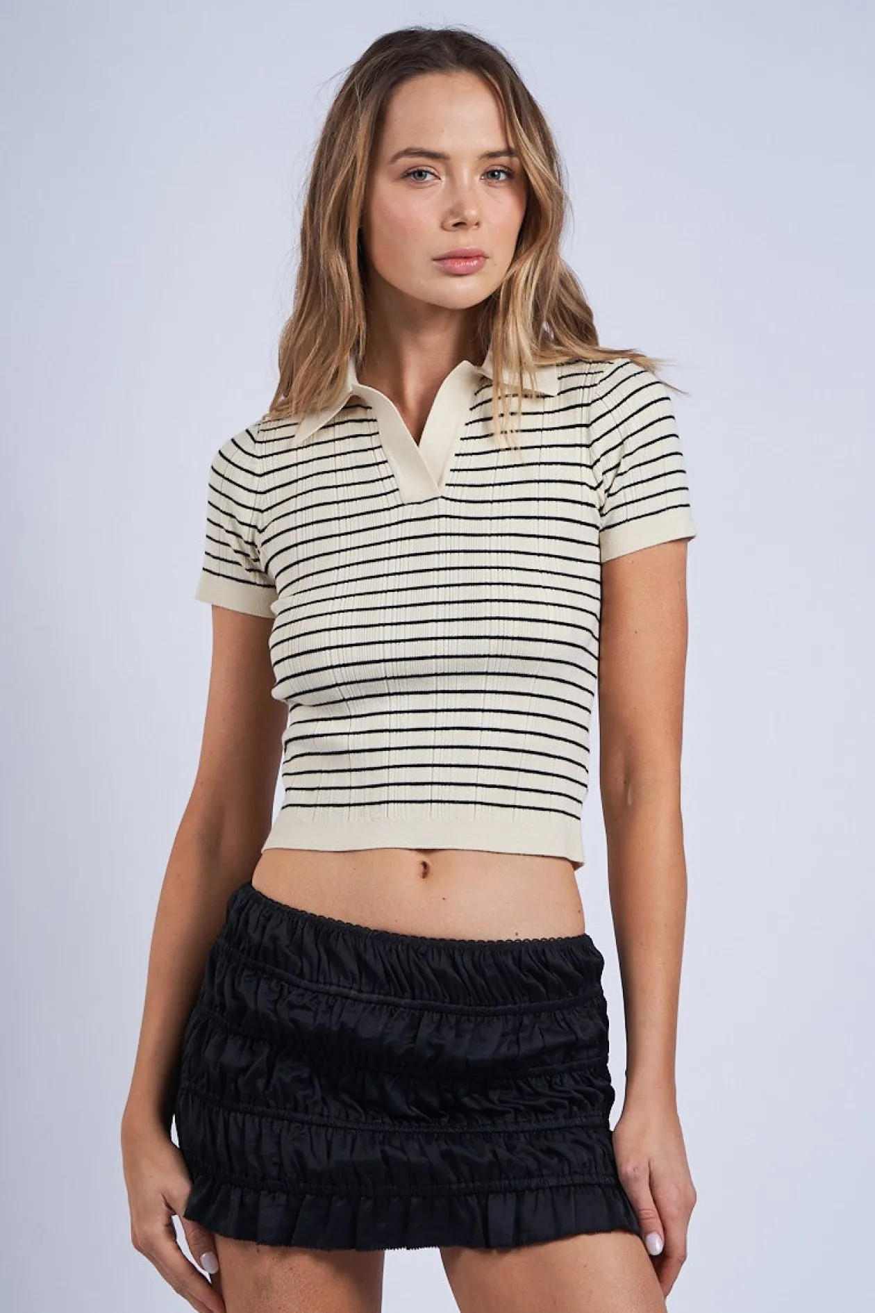 Rylee Knit Collared Top