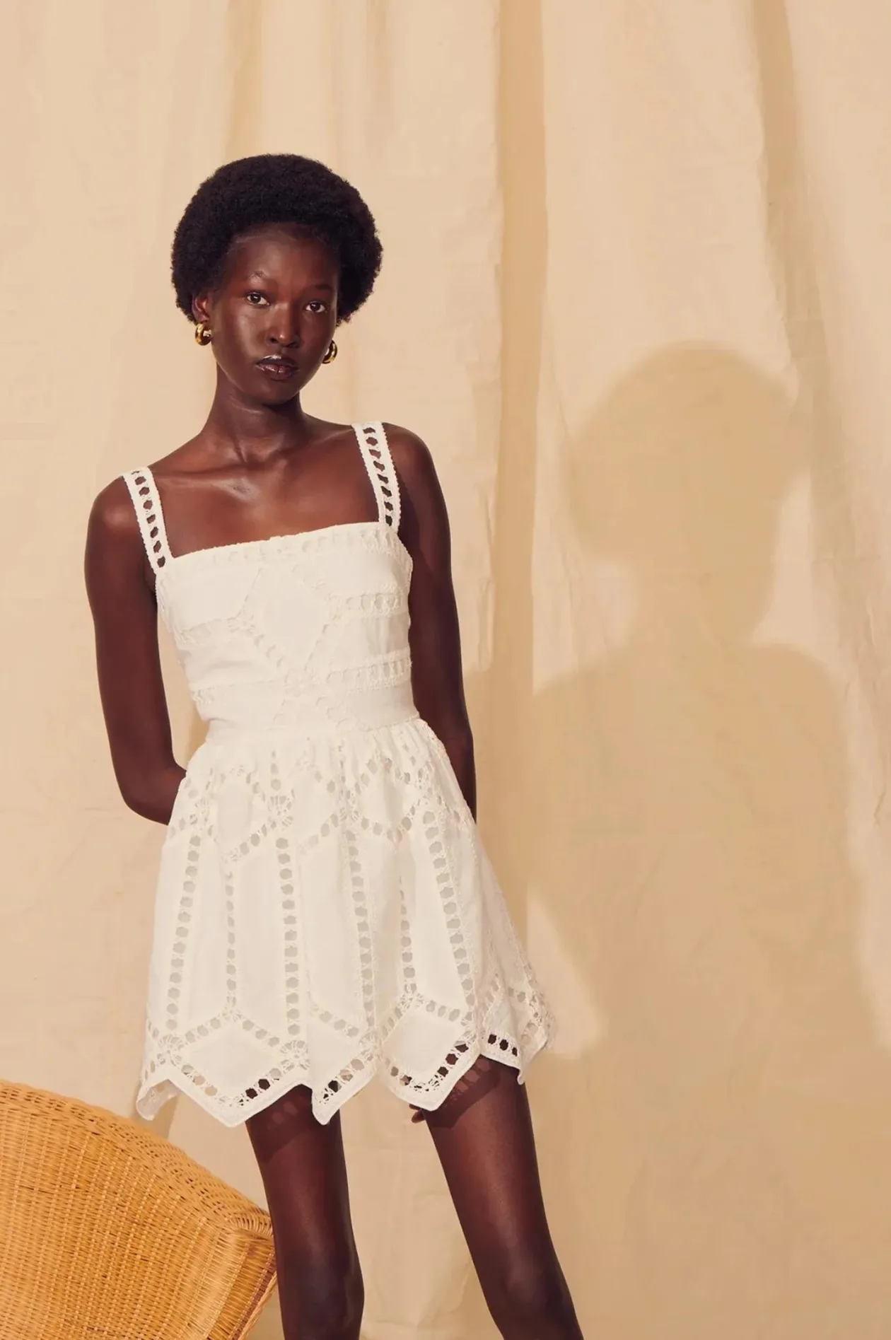 Saylor Cezanne Crochet Inset Mini Dress