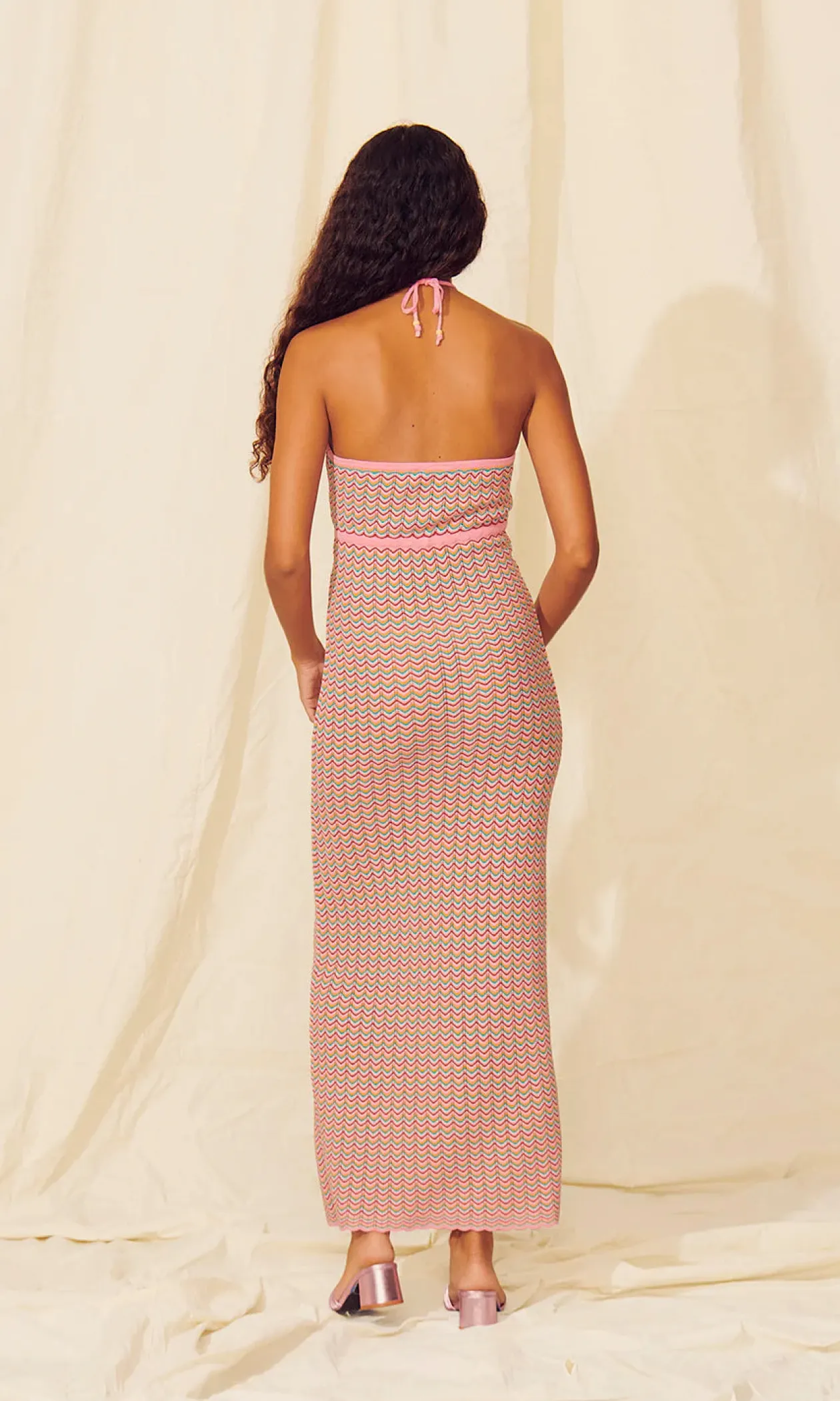 Saylor Pierrette Scallop Knit Midi Dress