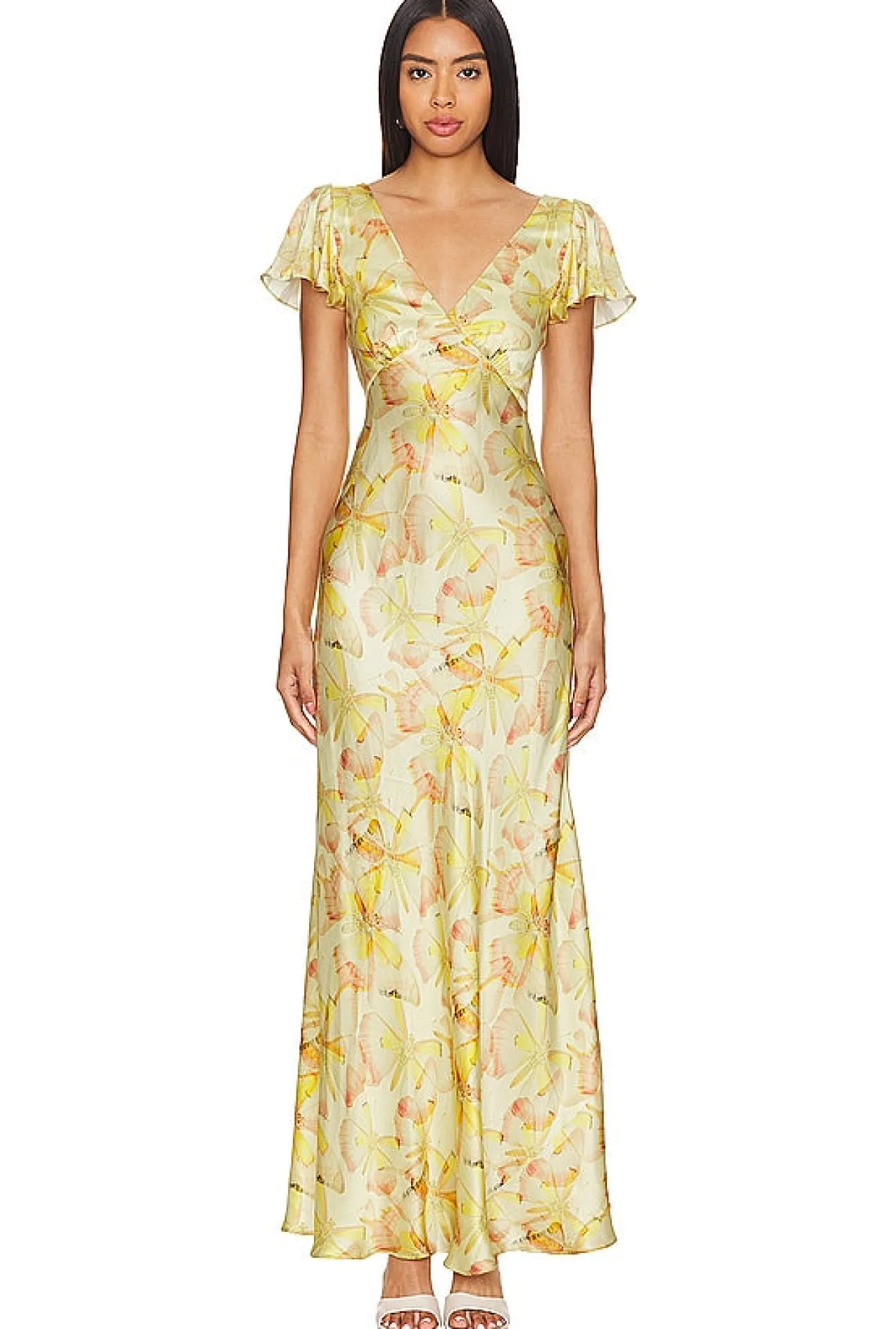 Selkie The Flutter Slip Dress in Sunshine Flight