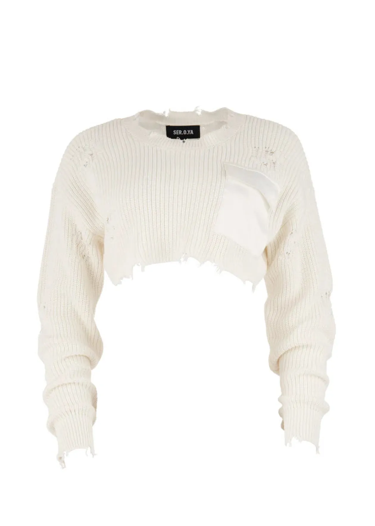Ser.O.Ya Cropped Devin Sweater in White