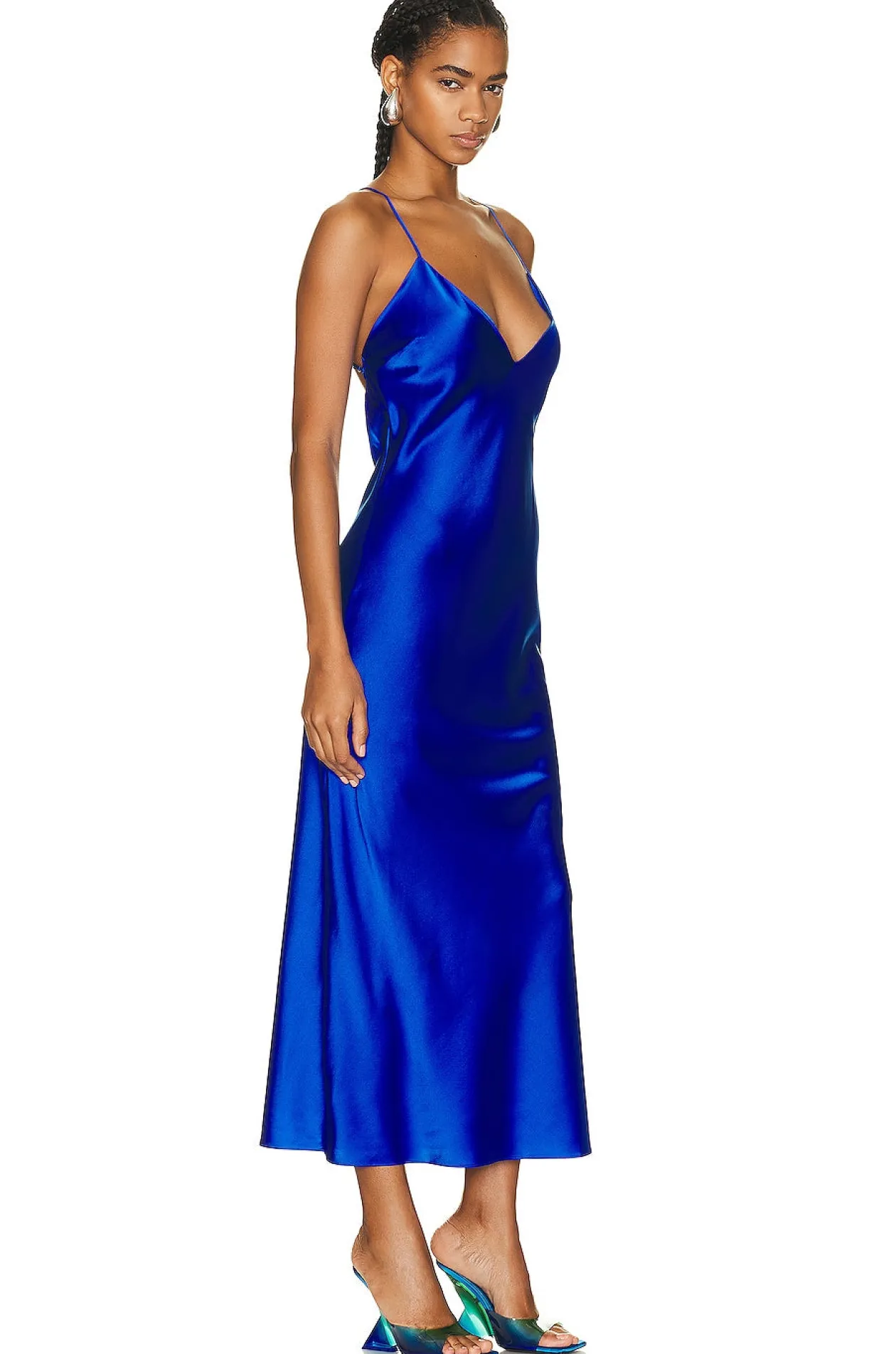 Ser.O.Ya Rowan Silk Maxi Dress in Royal Blue