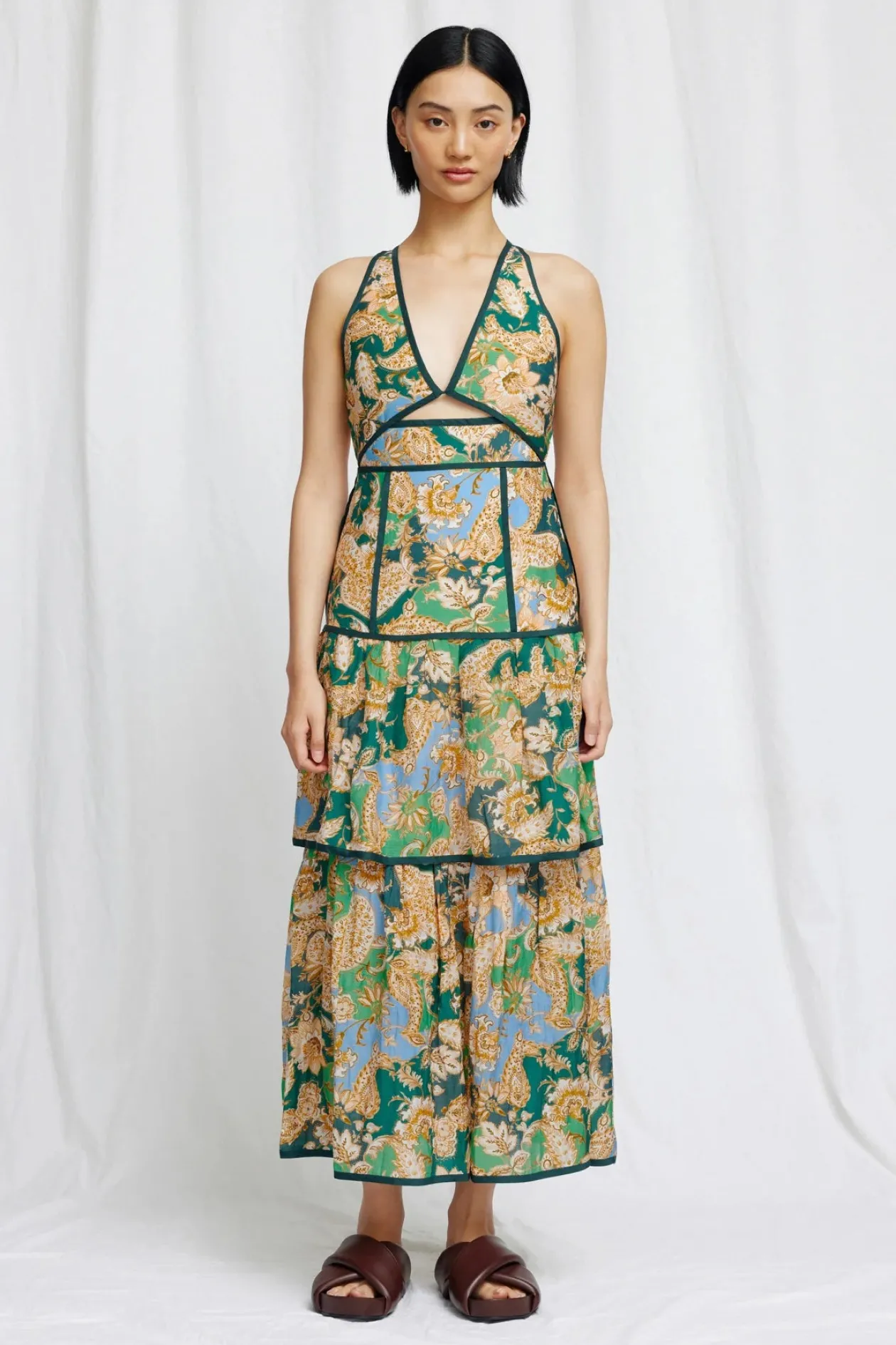 Significant Other Flynn Midi Dress in Teal Paisley