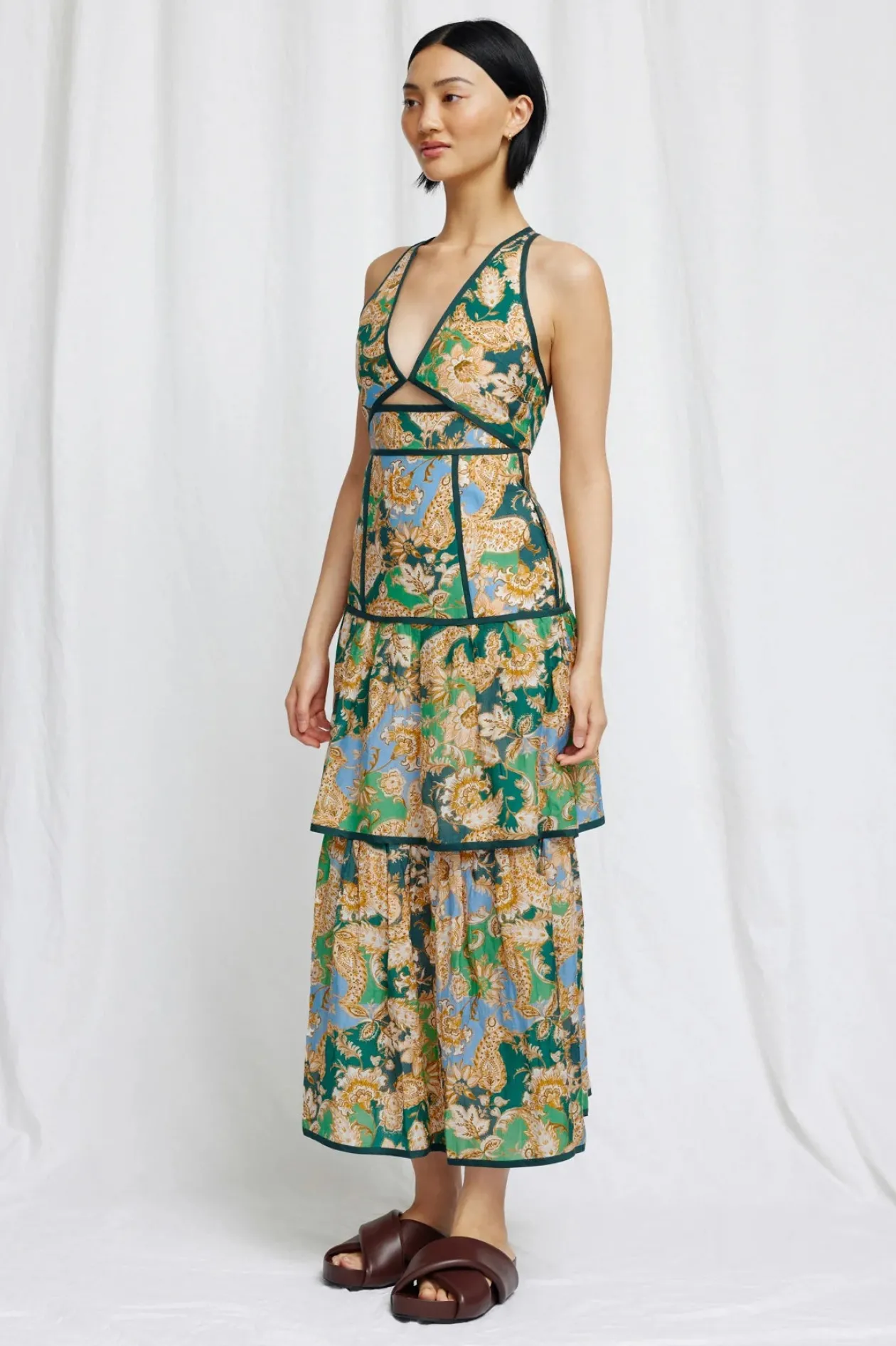 Significant Other Flynn Midi Dress in Teal Paisley