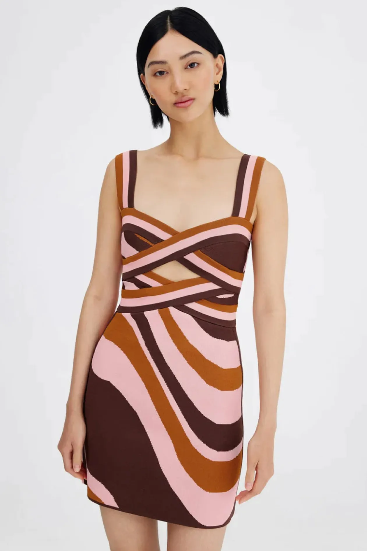 Significant Other Leyla Mini Dress in Chocolate Swirl