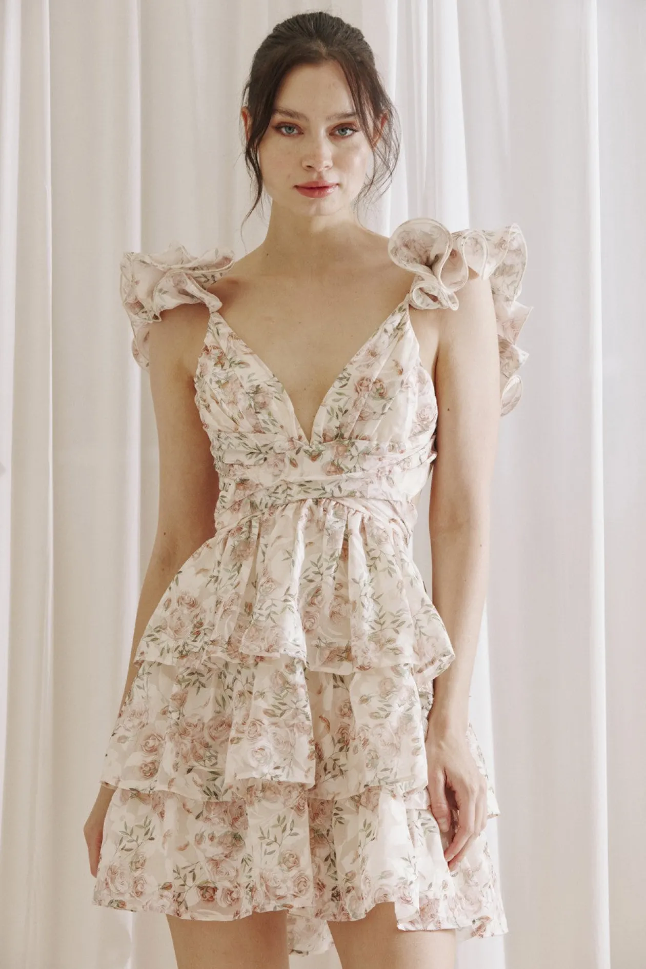 Storia Romantic Ruffle Mini Dress