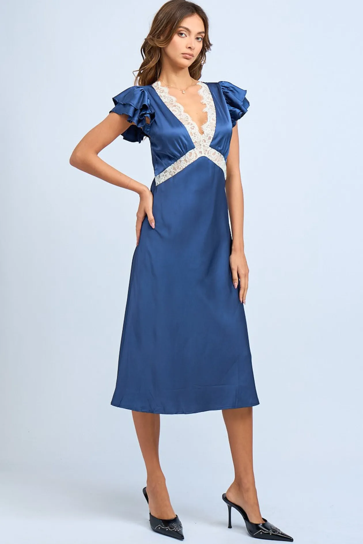 Sweet Melody Satin Midi Dress