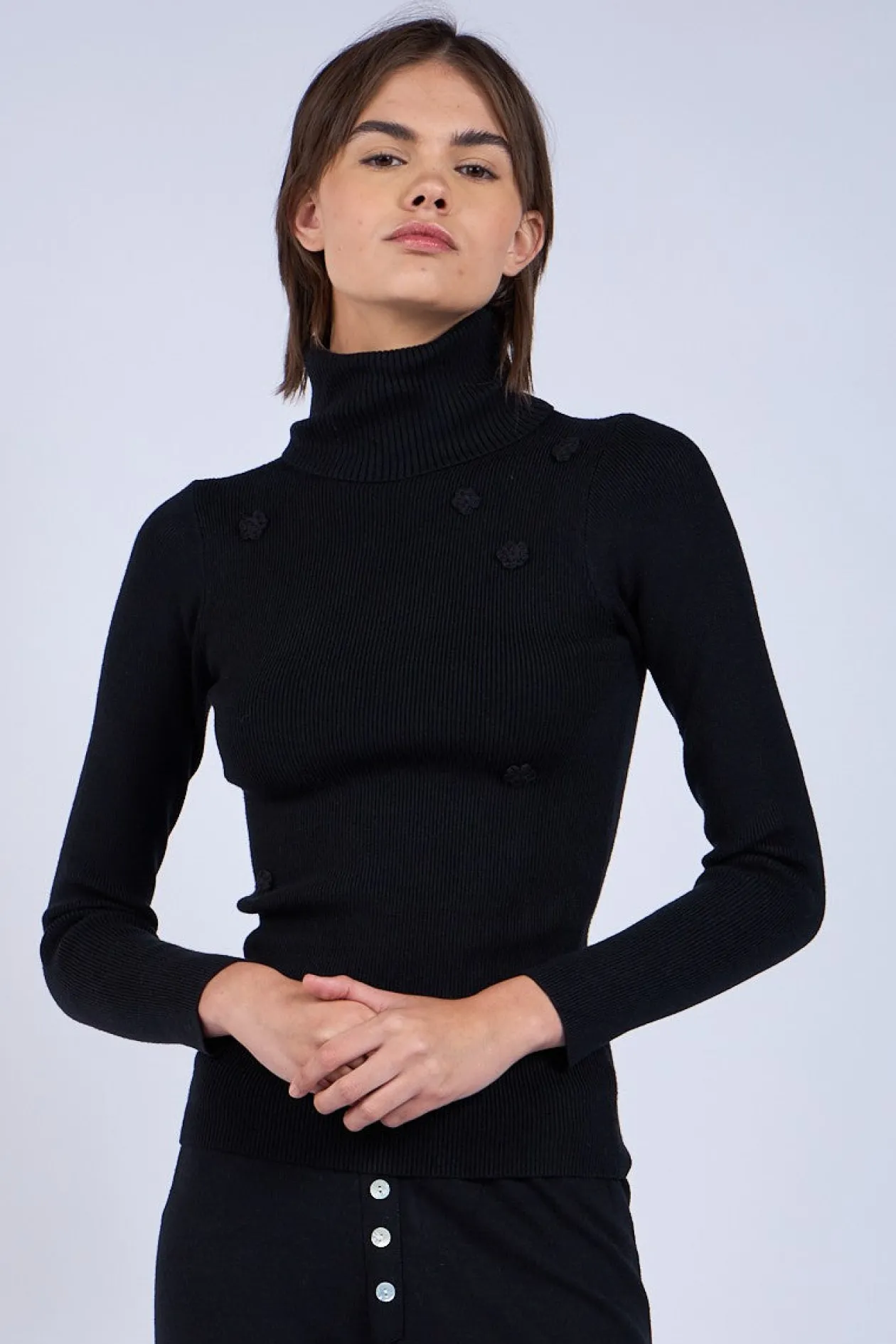 Tessa Flower Turtleneck