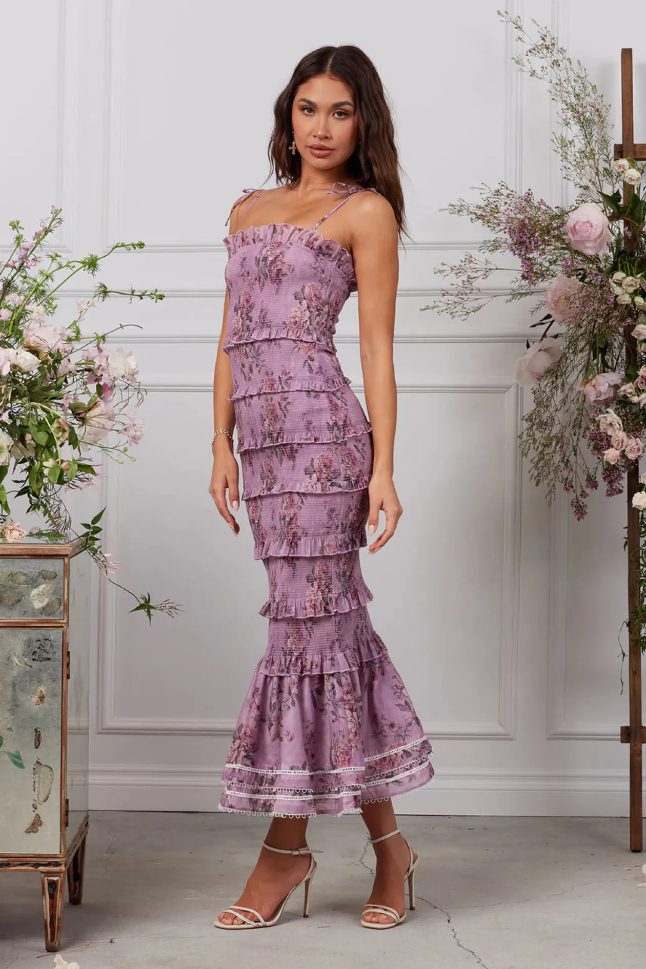 V. Chapman Geranium Dress in Lilac Tapestry Rose