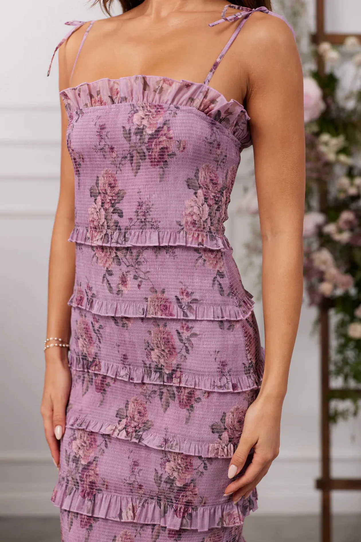 V. Chapman Geranium Dress in Lilac Tapestry Rose