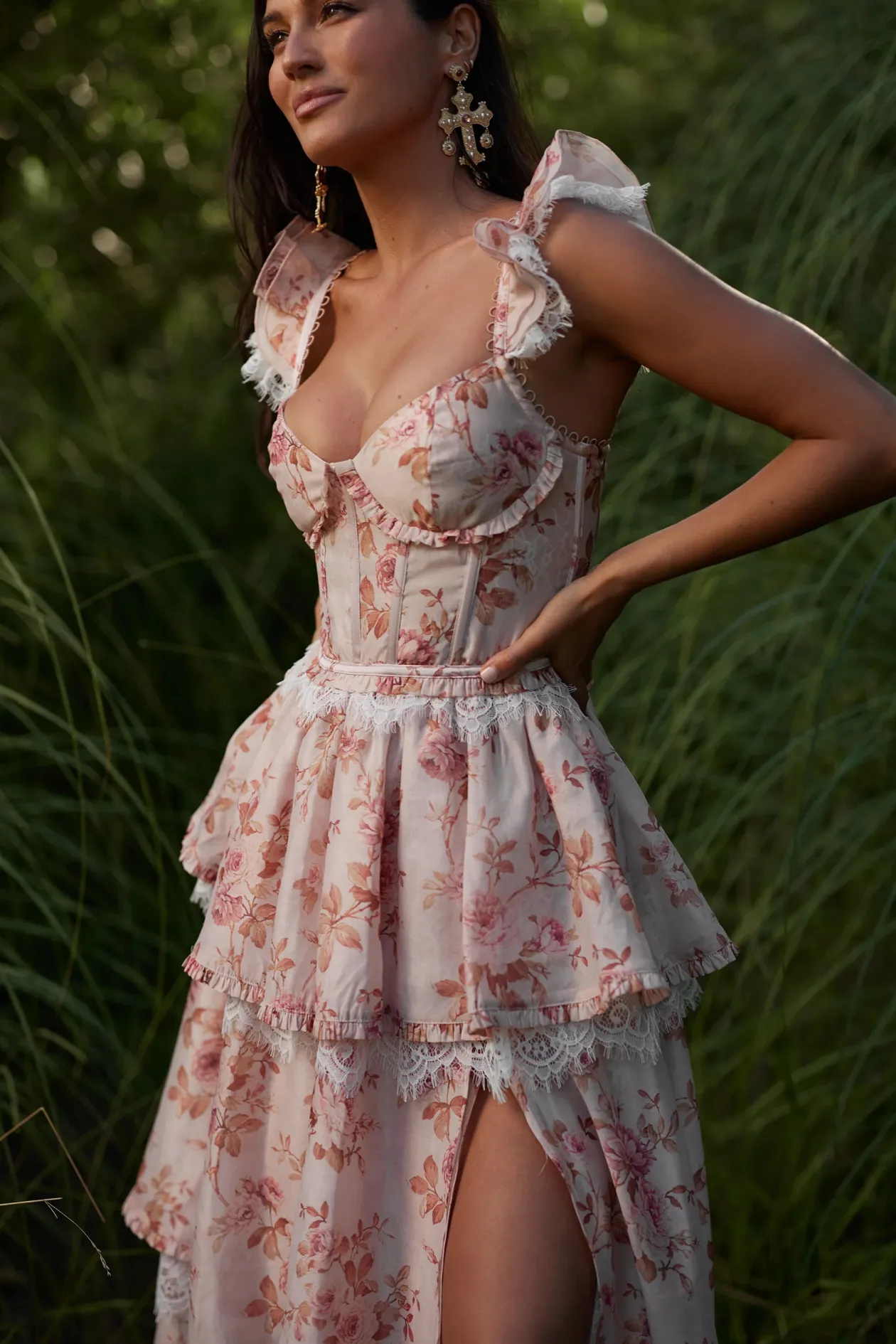 V. Chapman Jolie Dress in Cedar Rose Print